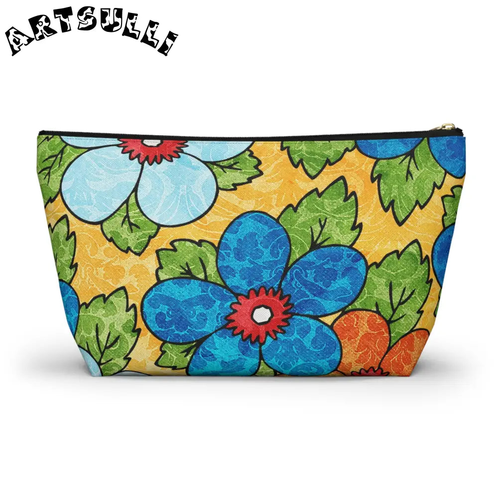 Groovy Yellow Floral T-Bottom Pouches, Artsulli - Art is Long, Life is Short, Bags, , , , , , , 