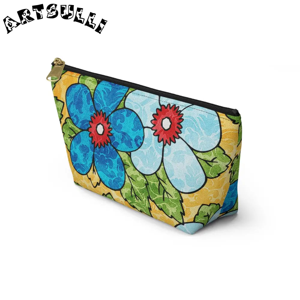Groovy Yellow Floral T-Bottom Pouches, Artsulli - Art is Long, Life is Short, Bags, , , , , , , 