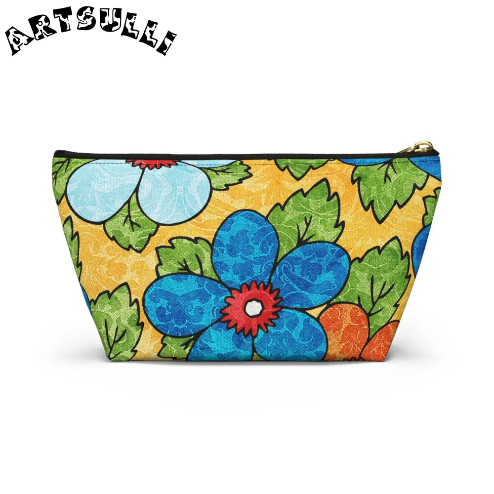 Groovy Yellow Floral T-Bottom Pouches, Artsulli - Art is Long, Life is Short, Bags, , , , , , , 