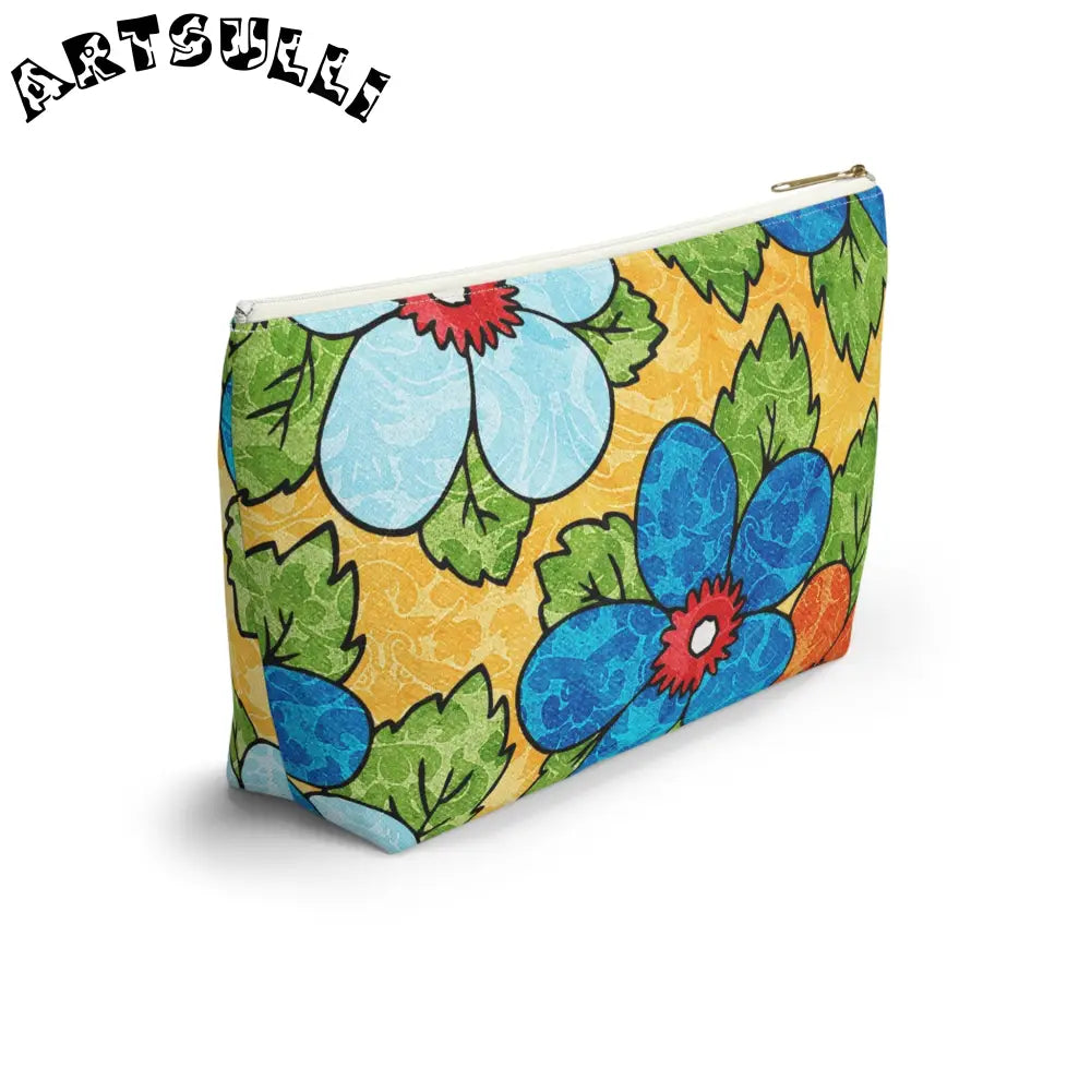 Groovy Yellow Floral T-Bottom Pouches, Artsulli - Art is Long, Life is Short, Bags, , , , , , , 