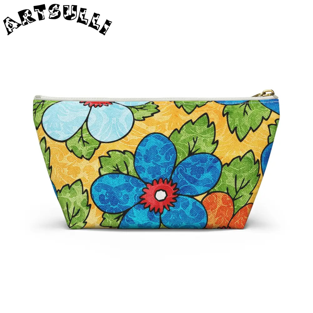 Groovy Yellow Floral T-Bottom Pouches, Artsulli - Art is Long, Life is Short, Bags, , , , , , , 