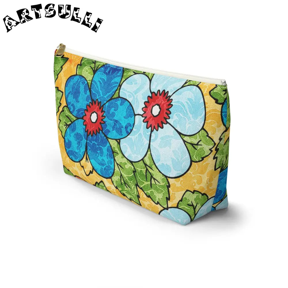 Groovy Yellow Floral T-Bottom Pouches, Artsulli - Art is Long, Life is Short, Bags, , , , , , , 