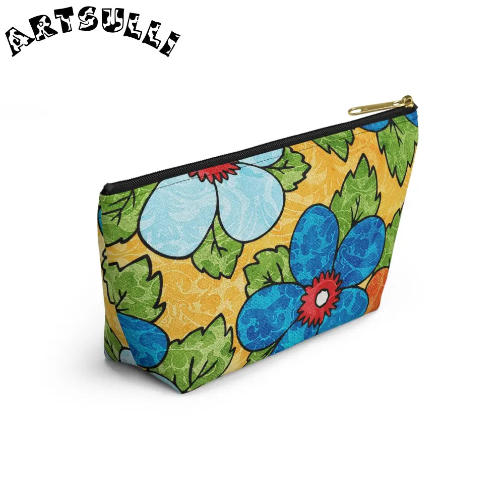 Groovy Yellow Floral T-Bottom Pouches, Artsulli - Art is Long, Life is Short, Bags, , , , , , , 