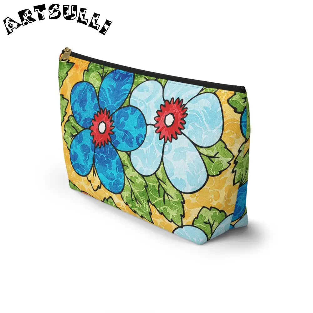 Groovy Yellow Floral T-Bottom Pouches, Artsulli - Art is Long, Life is Short, Bags, , , , , , , 