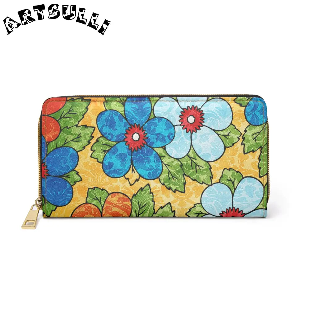 Groovy Yellow Floral Wallet for Credit Cards and Driver’s Licenses, Artsulli - Art is Long, Life is Short, Accessories, Size, One size, Color, White, , , 56718074662677920528