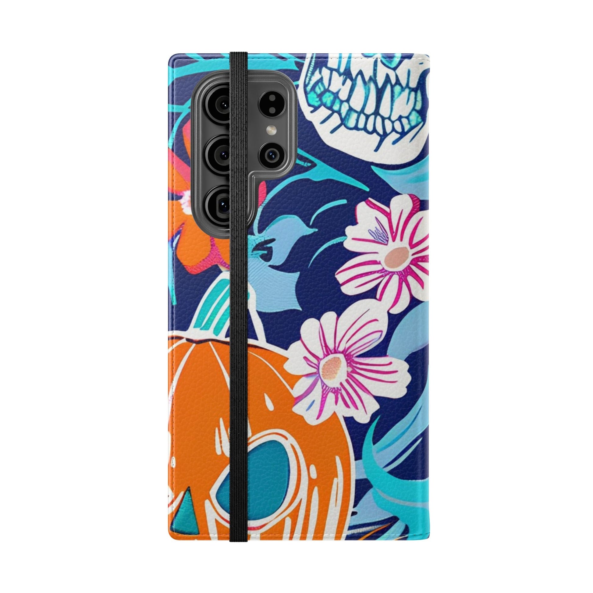 Halloween Floral and Skull Flip Cases, Artsulli - Art is Long, Life is Short, Phone Case, , , , , , , 