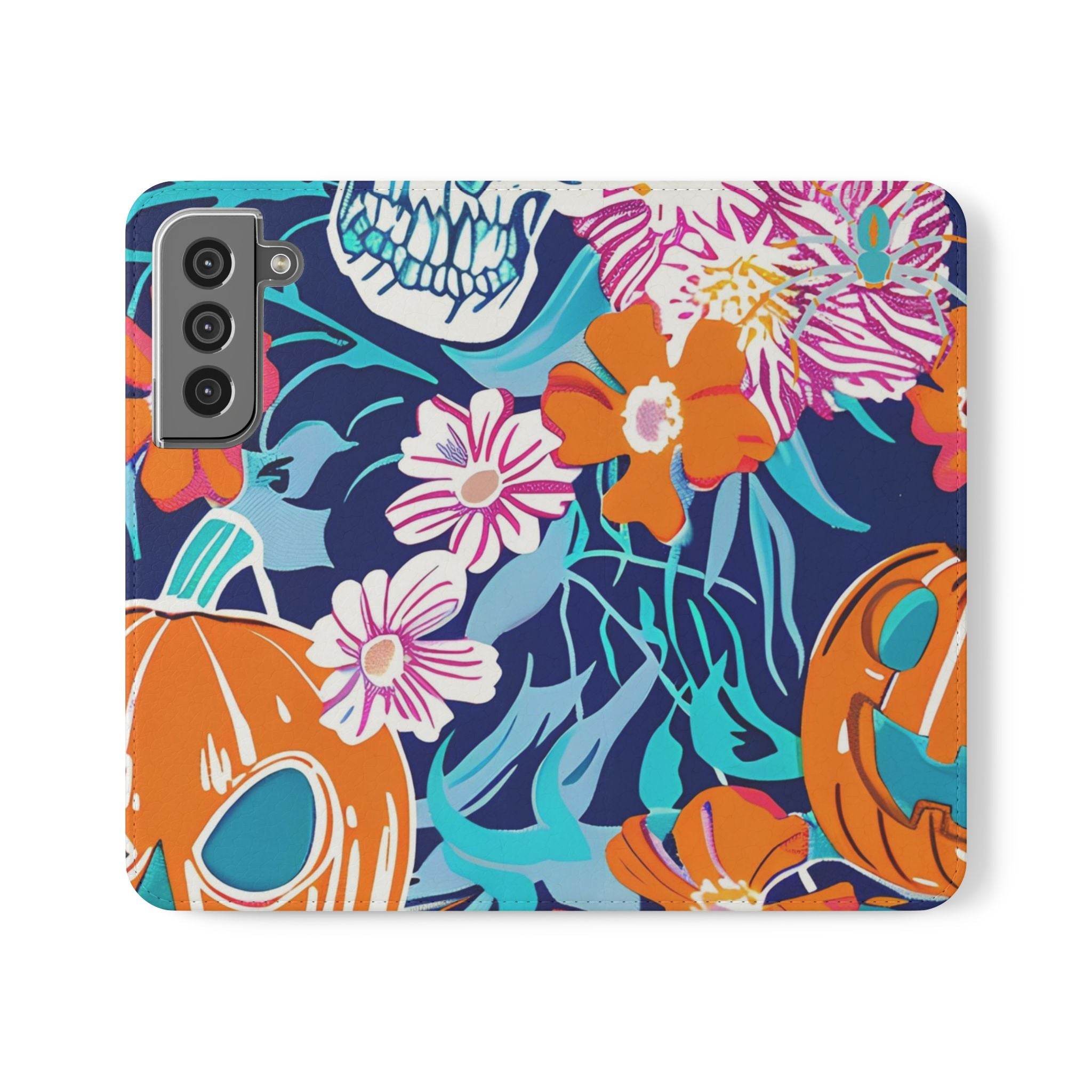Halloween Floral and Skull Flip Cases, Artsulli - Art is Long, Life is Short, Phone Case, Size, Samsung Galaxy S22, , , , , 16936218381084020397