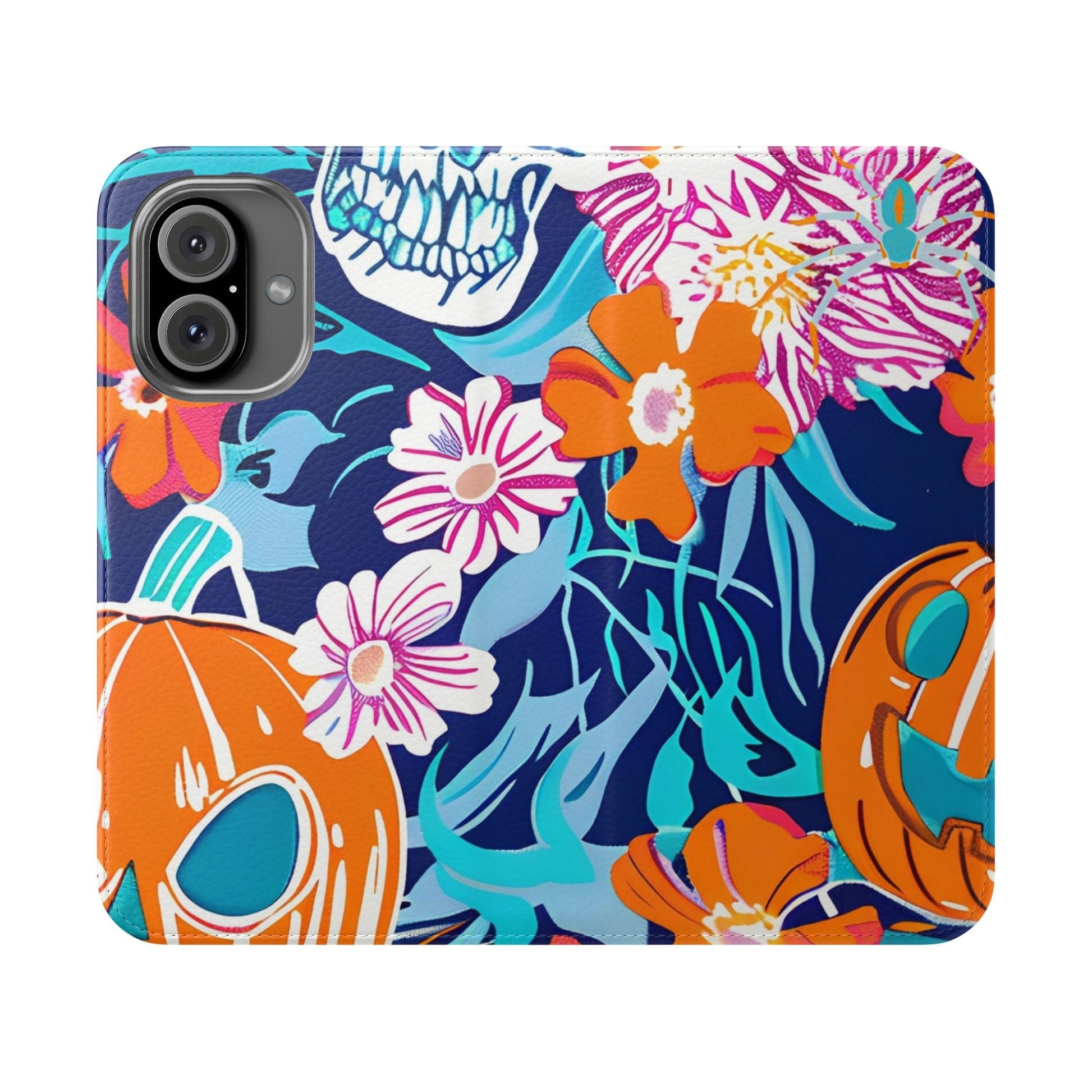 Halloween Floral and Skull Flip Cases, Artsulli - Art is Long, Life is Short, Phone Case, Size, iPhone 16, , , , , 17916435534136941437