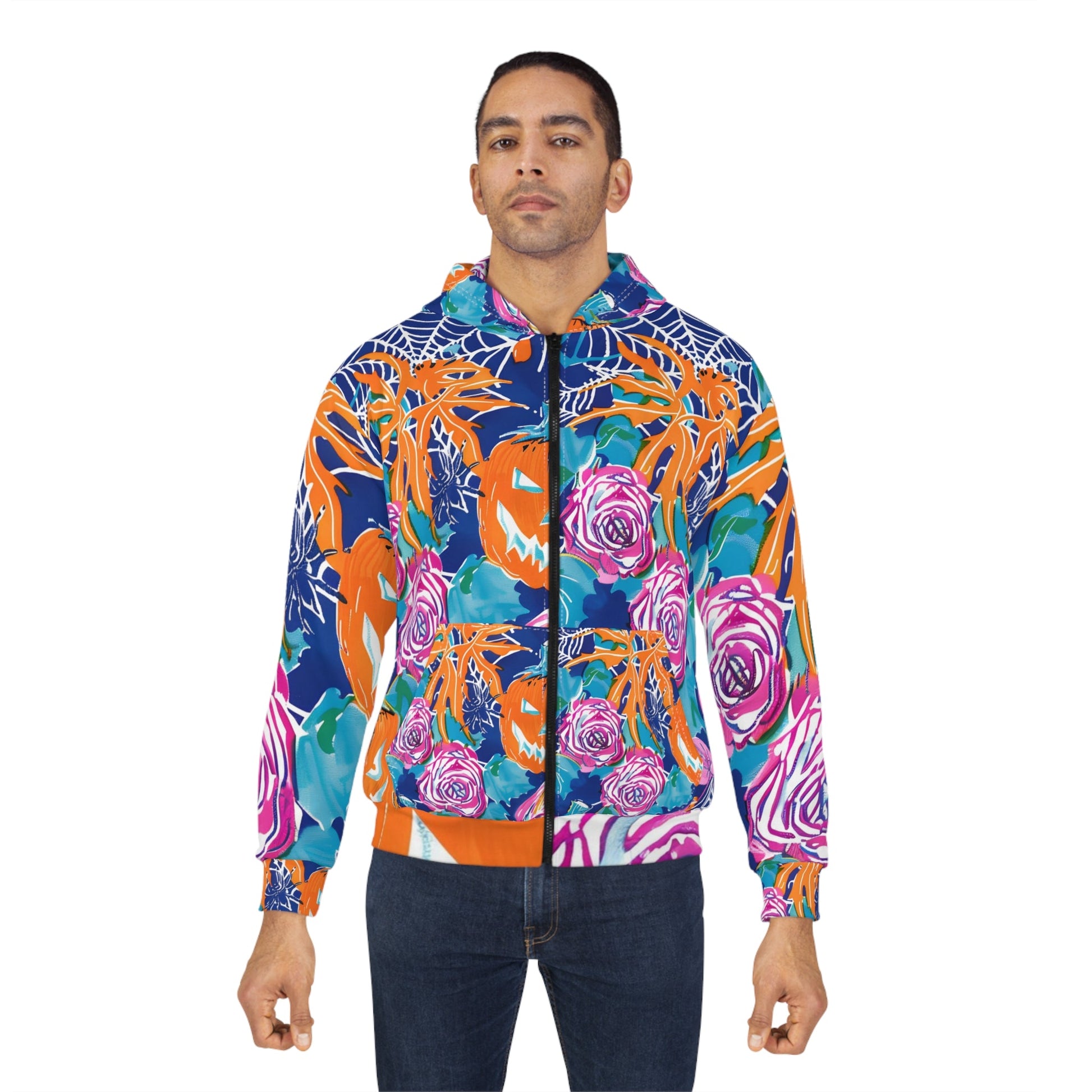 Halloween Floral Print Zip Hoodie, Artsulli - Art is Long, Life is Short, All Over Prints, , , , , , , 