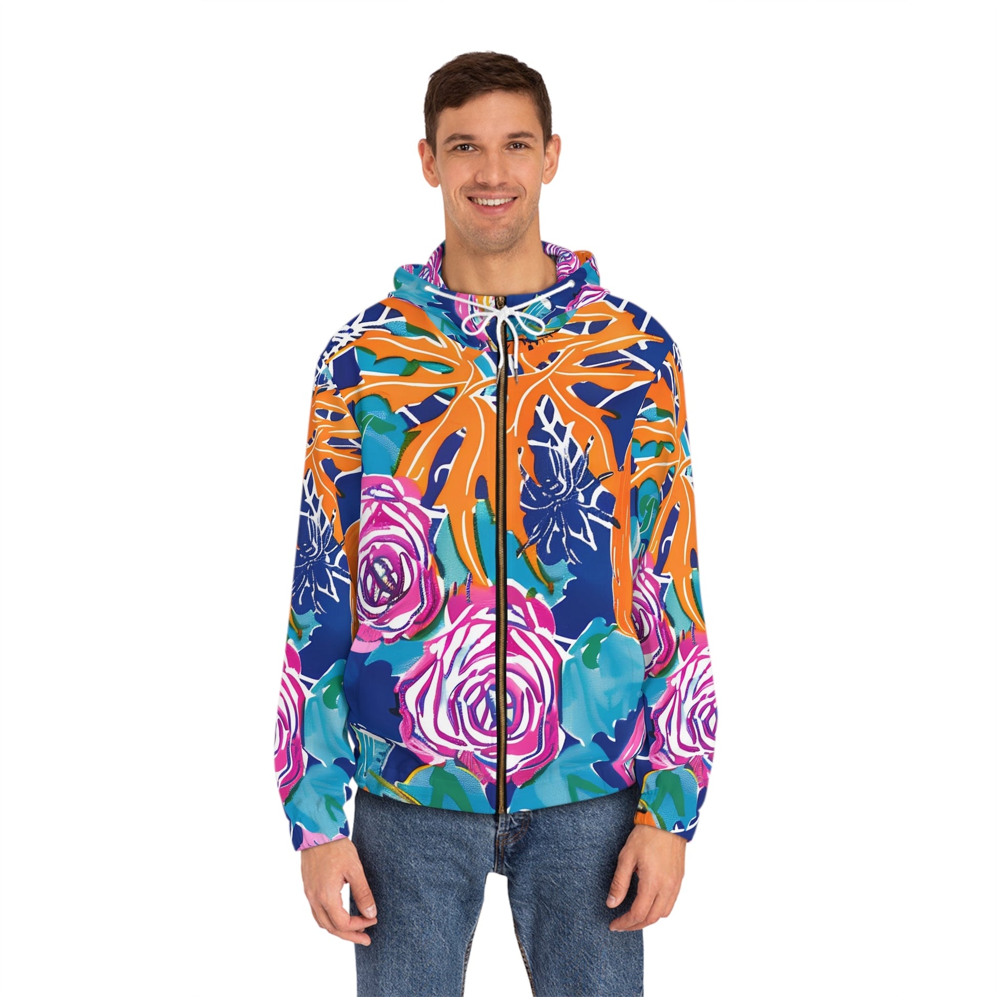 Halloween Floral Pumpkin Zip Hoodie, Artsulli - Art is Long, Life is Short, All Over Prints, , , , , , , 