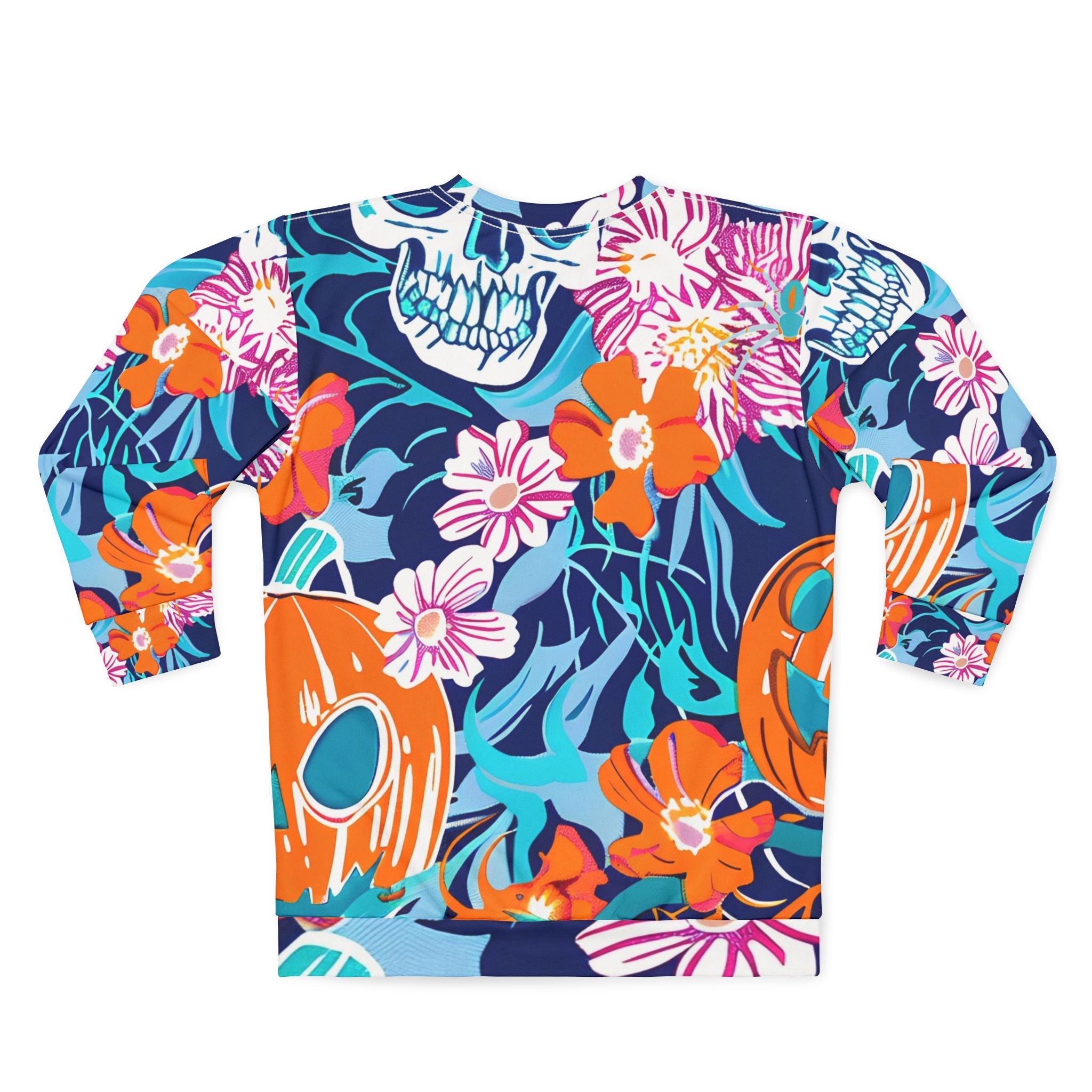 Halloween Floral Skull Sweatshirt, Artsulli - Art is Long, Life is Short, All Over Prints, , , , , , , 