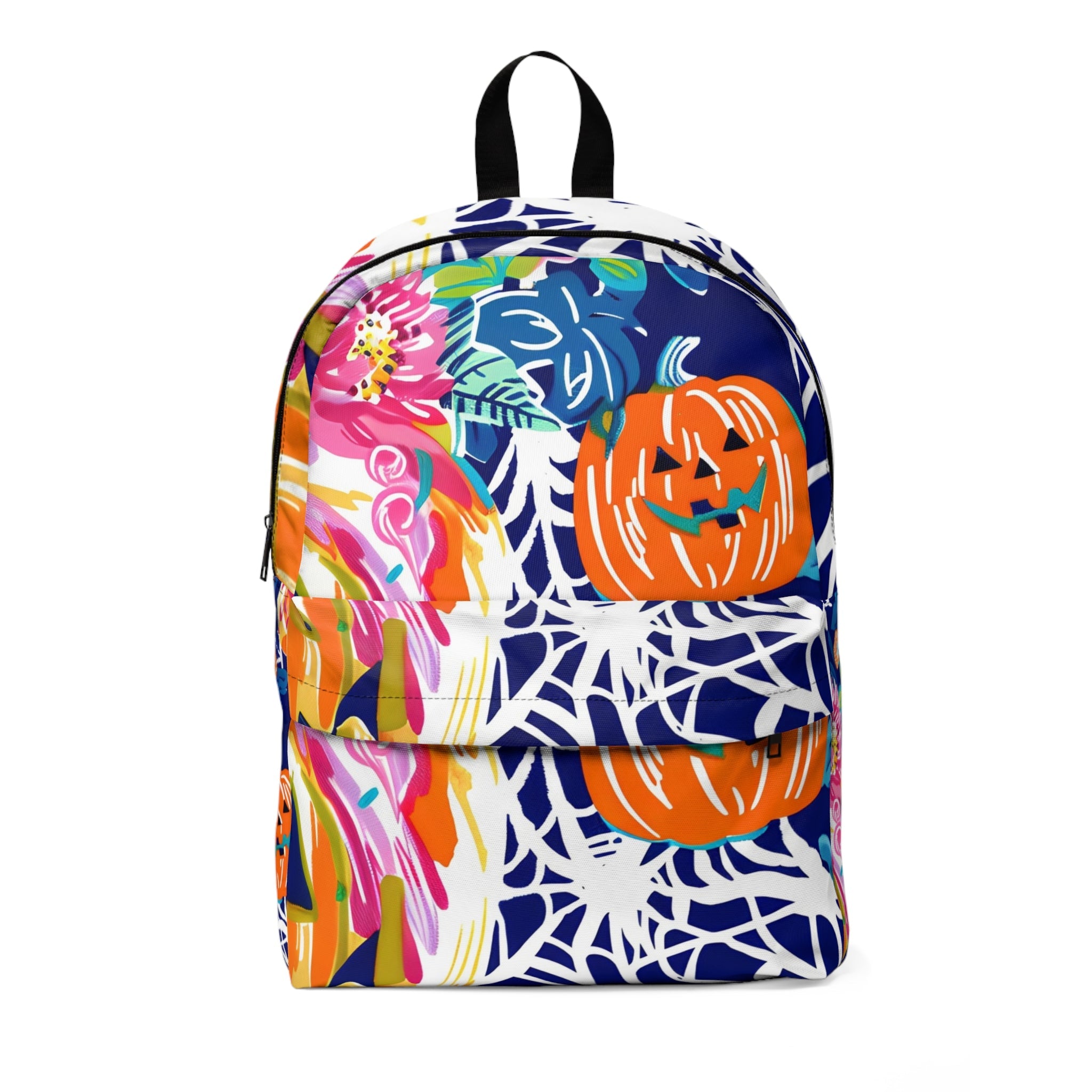 Halloween Pumpkin Floral Backpack, Artsulli - Art is Long, Life is Short, Bags, Size, One size, , , , , 18974238812578759922