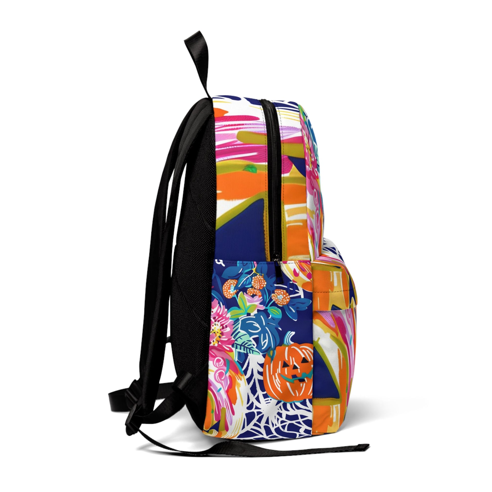 Halloween Pumpkin Floral Backpack, Artsulli - Art is Long, Life is Short, Bags, , , , , , , 