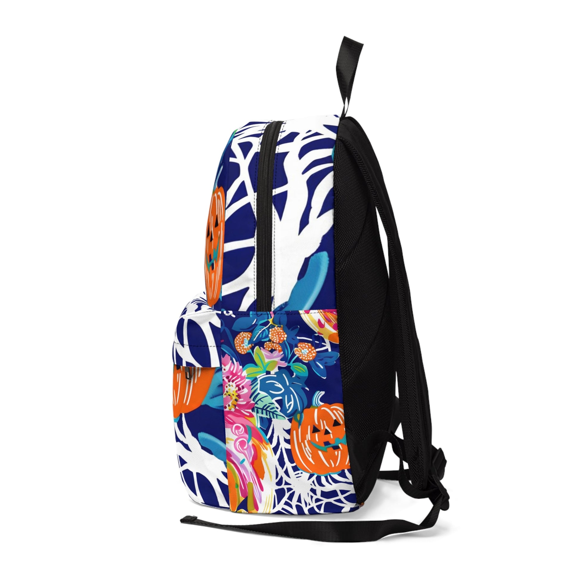 Halloween Pumpkin Floral Backpack, Artsulli - Art is Long, Life is Short, Bags, , , , , , , 