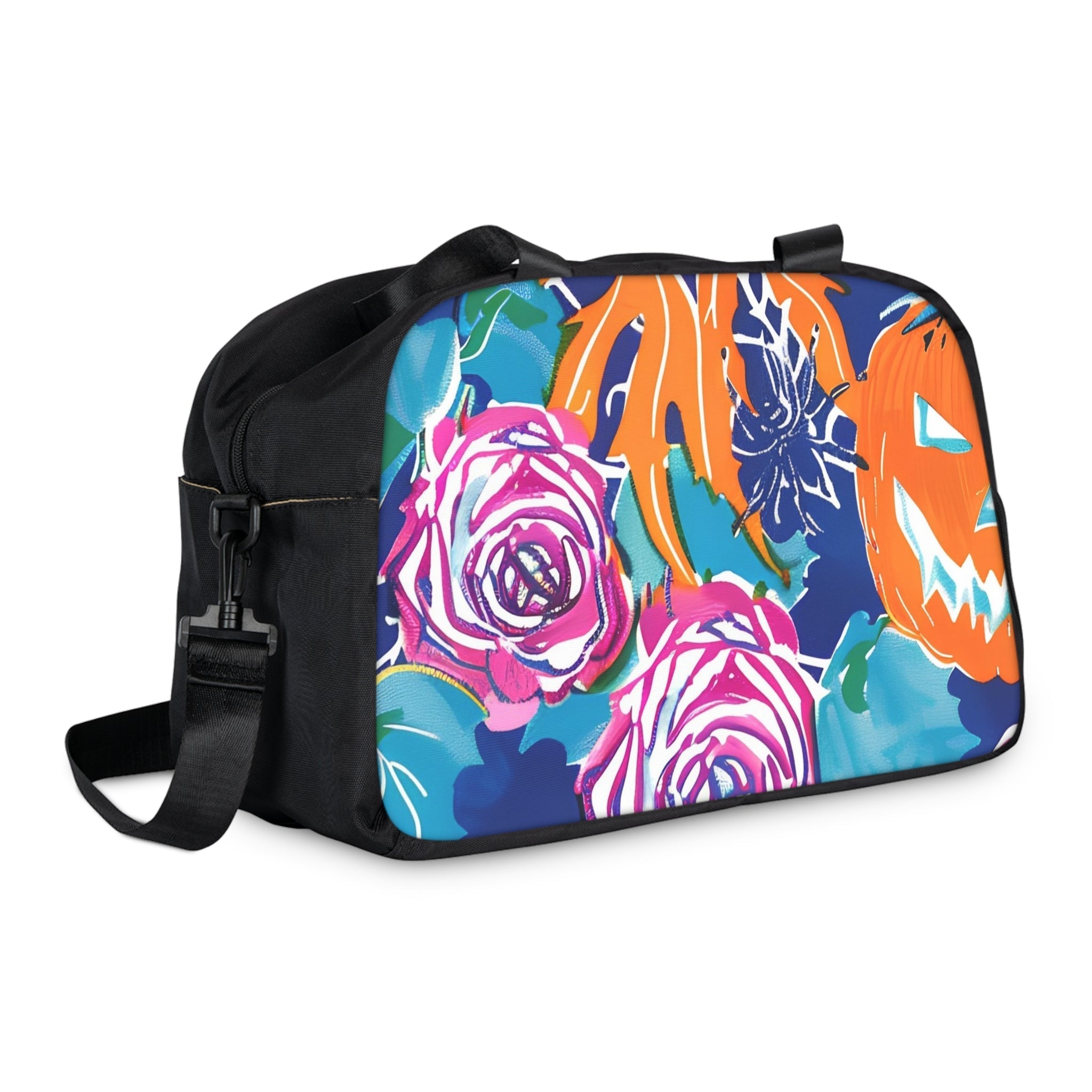 Halloween Pumpkin Floral Fitness Handbag, Artsulli - Art is Long, Life is Short, Bags, , , , , , , 