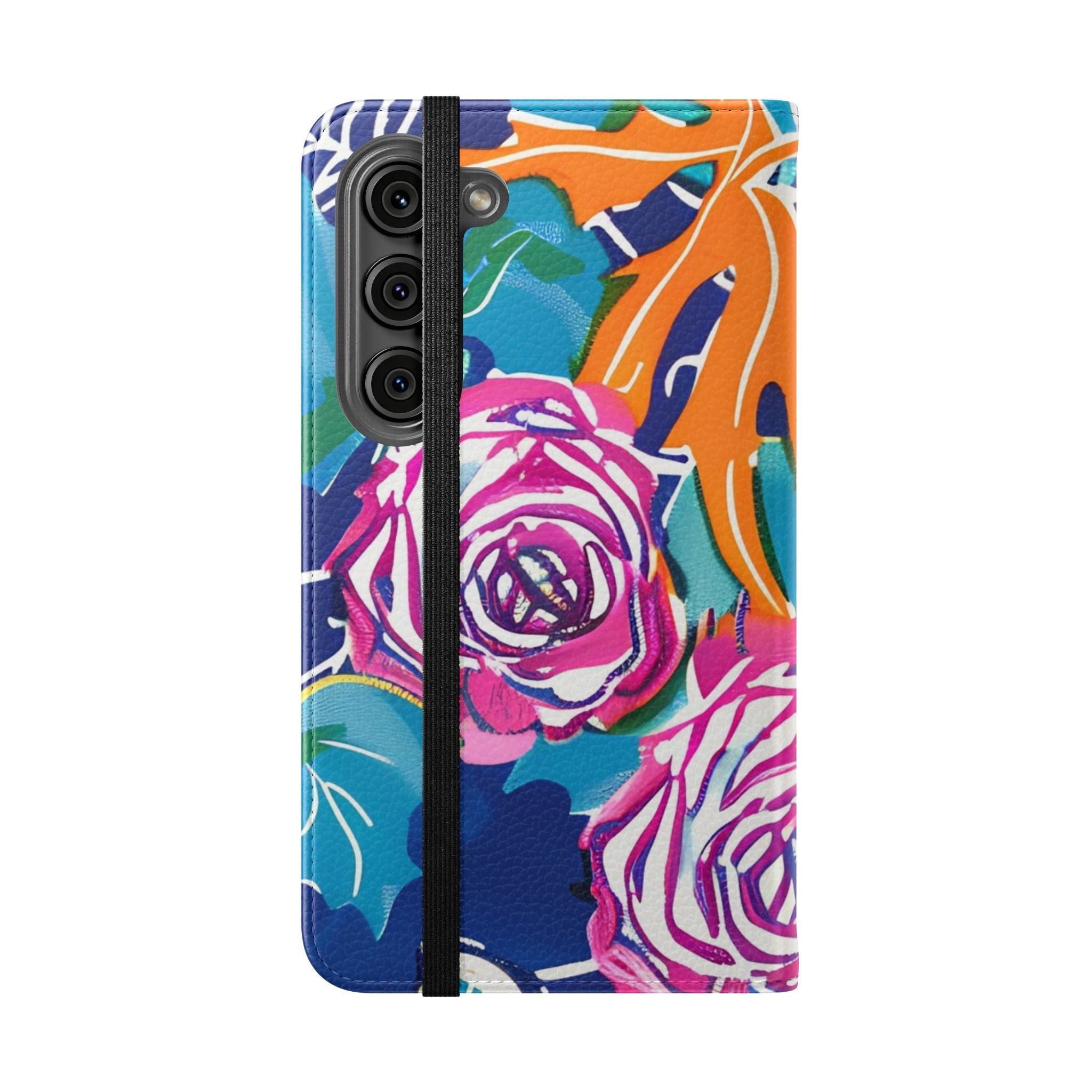 Halloween Pumpkin Floral Flip Case, Artsulli - Art is Long, Life is Short, Phone Case, , , , , , , 