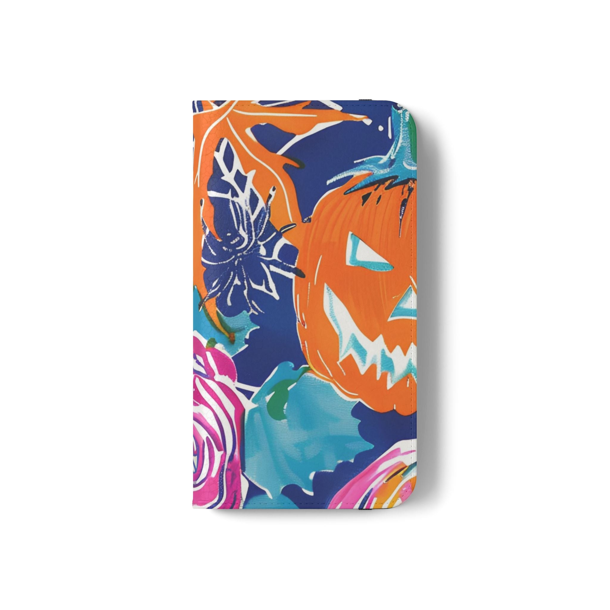 Halloween Pumpkin Floral Flip Case, Artsulli - Art is Long, Life is Short, Phone Case, , , , , , , 