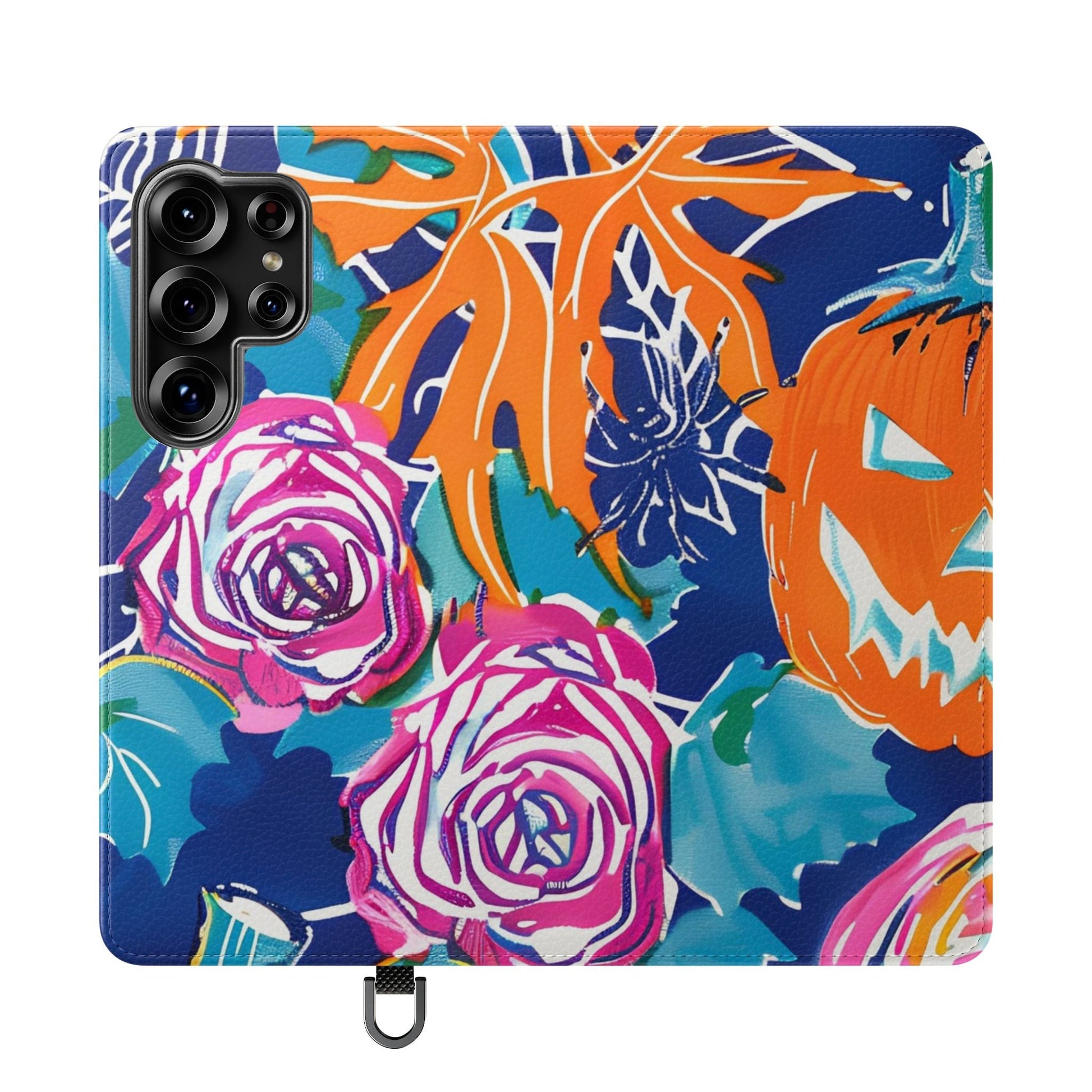 Halloween Pumpkin Floral Flip Case, Artsulli - Art is Long, Life is Short, Phone Case, Size, Samsung Galaxy S25 Ultra, , , , , 11904344901646218208