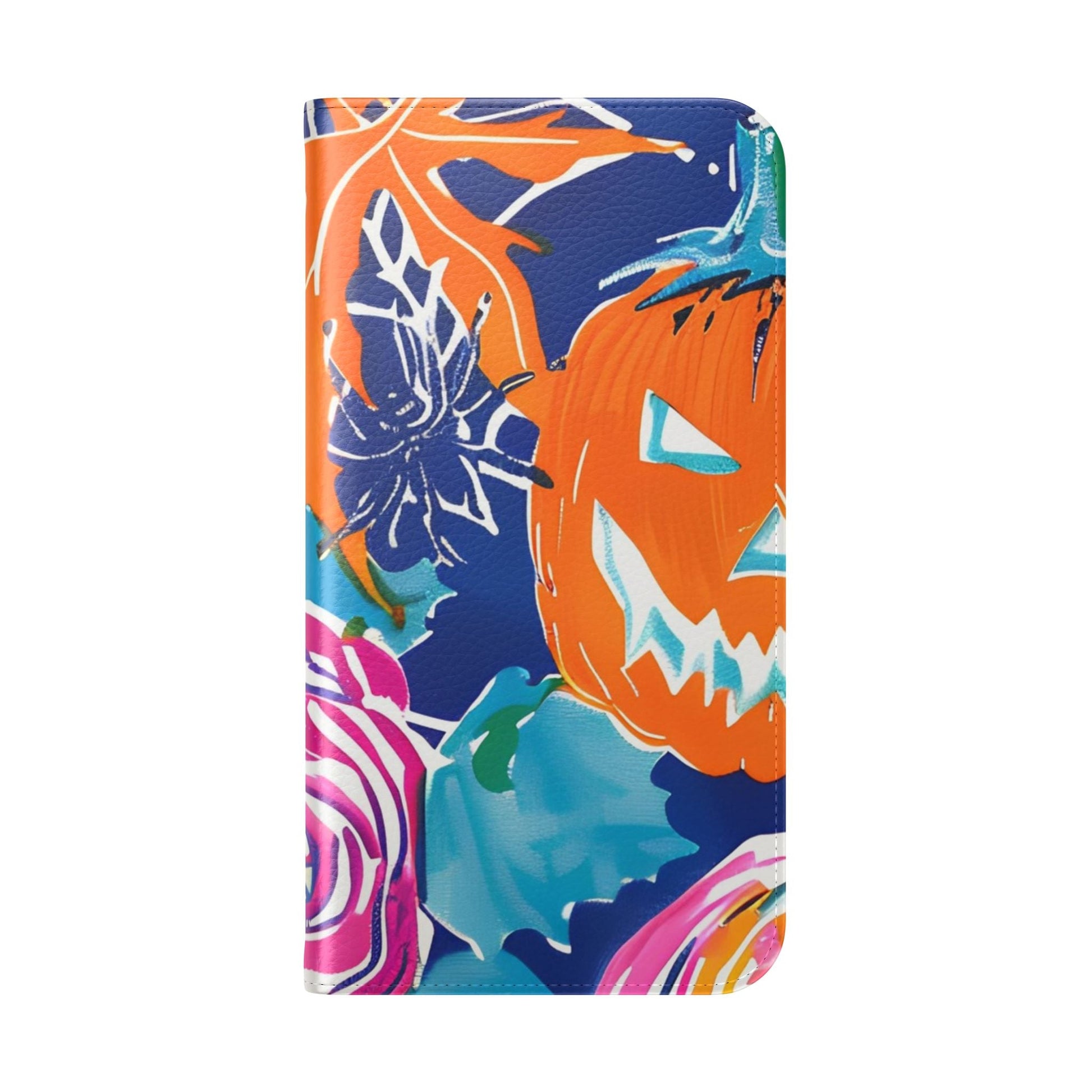 Halloween Pumpkin Floral Flip Case, Artsulli - Art is Long, Life is Short, Phone Case, , , , , , , 