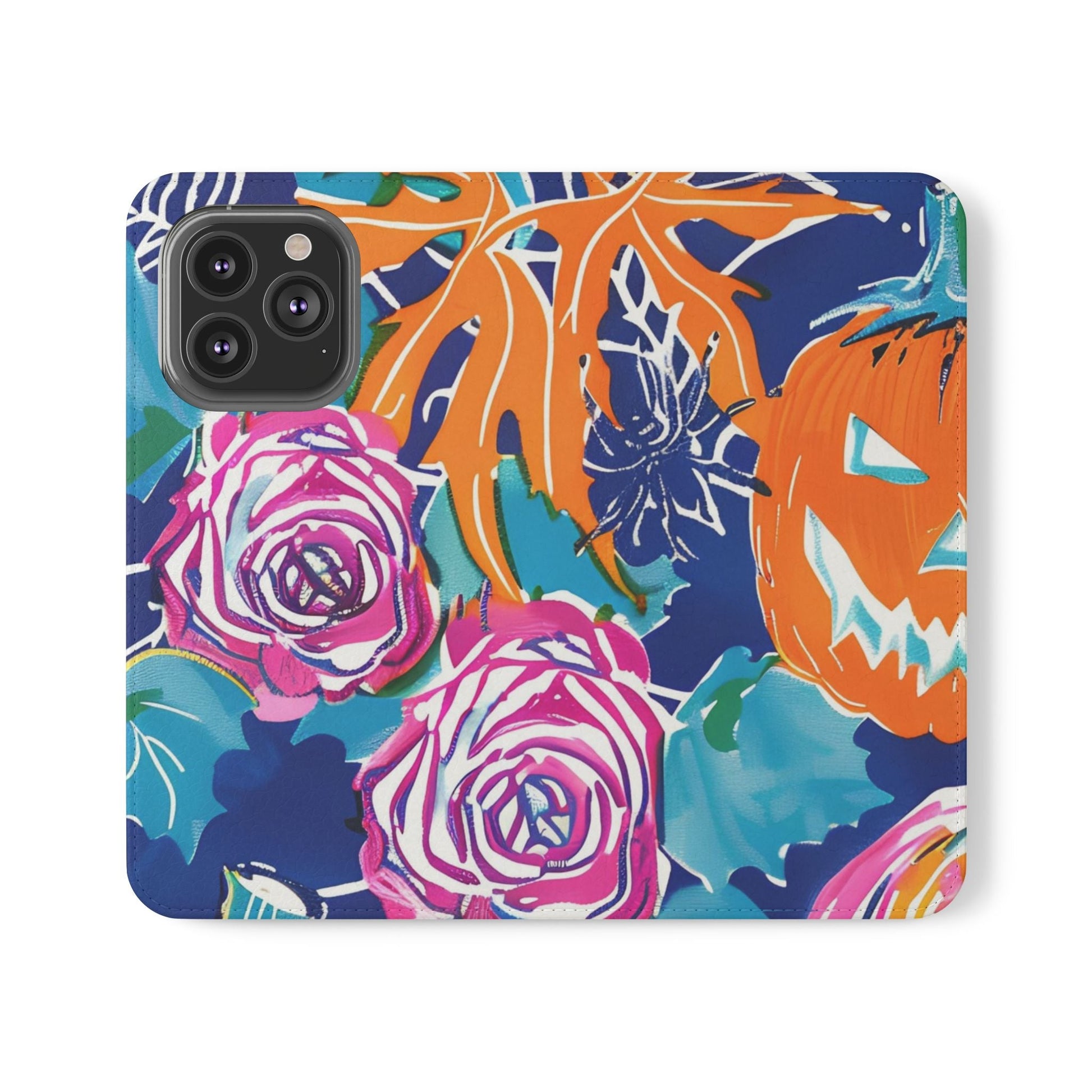 Halloween Pumpkin Floral Flip Case, Artsulli - Art is Long, Life is Short, Phone Case, Size, iPhone 13 Pro, , , , , 46886297202246118250
