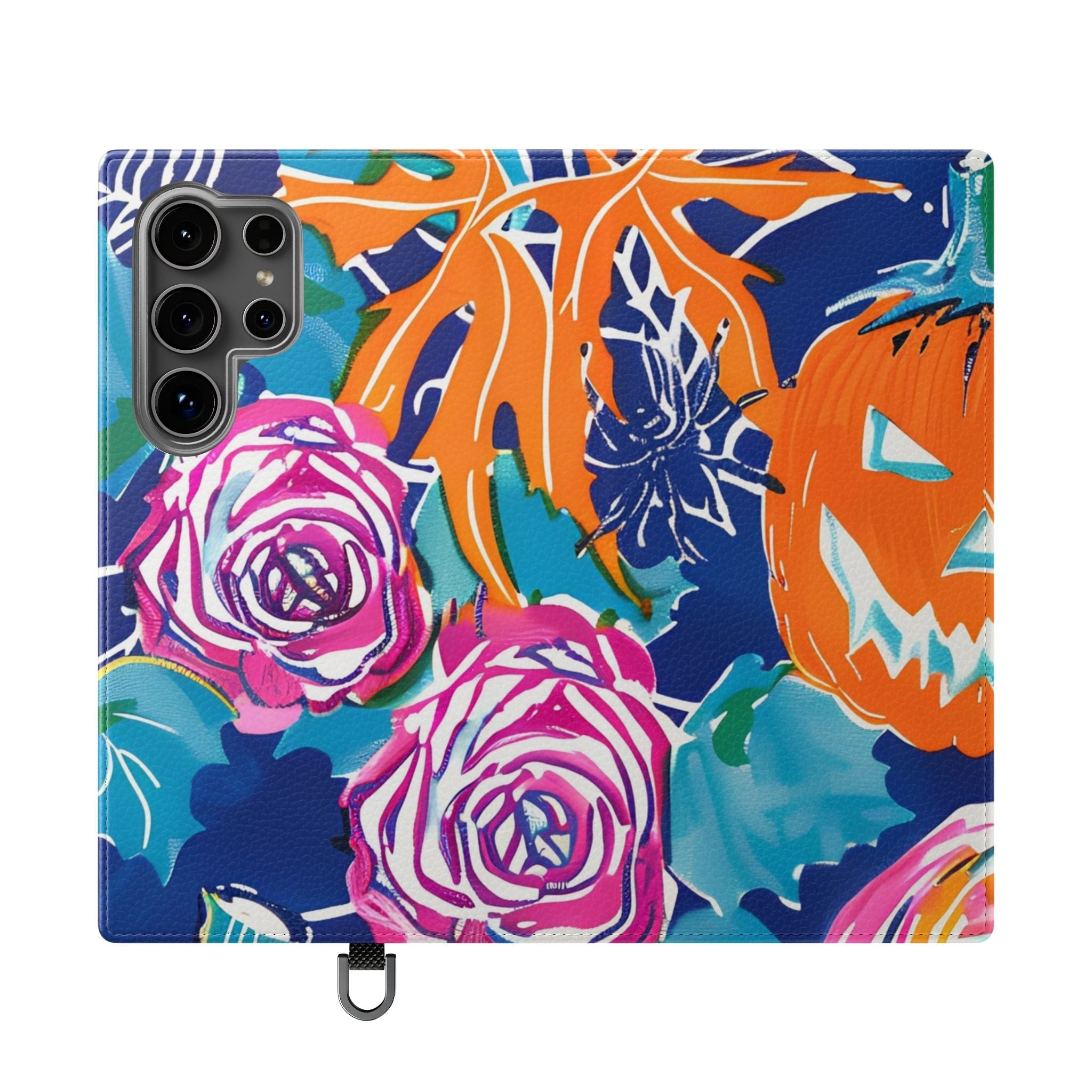 Halloween Pumpkin Floral Flip Case, Artsulli - Art is Long, Life is Short, Phone Case, Size, Samsung Galaxy S24 Ultra, , , , , 16277471273936406682