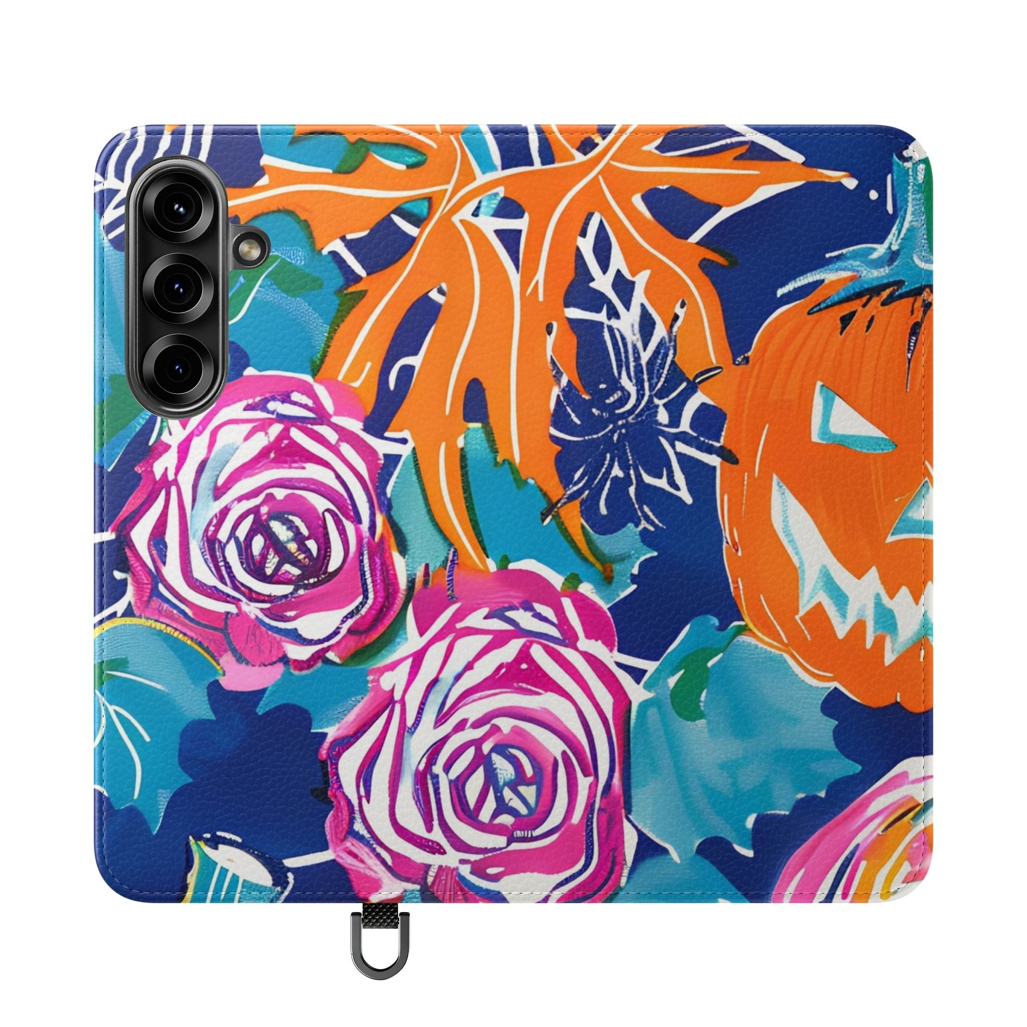 Halloween Pumpkin Floral Flip Case, Artsulli - Art is Long, Life is Short, Phone Case, Size, Samsung Galaxy S25, , , , , 28244433452527868468