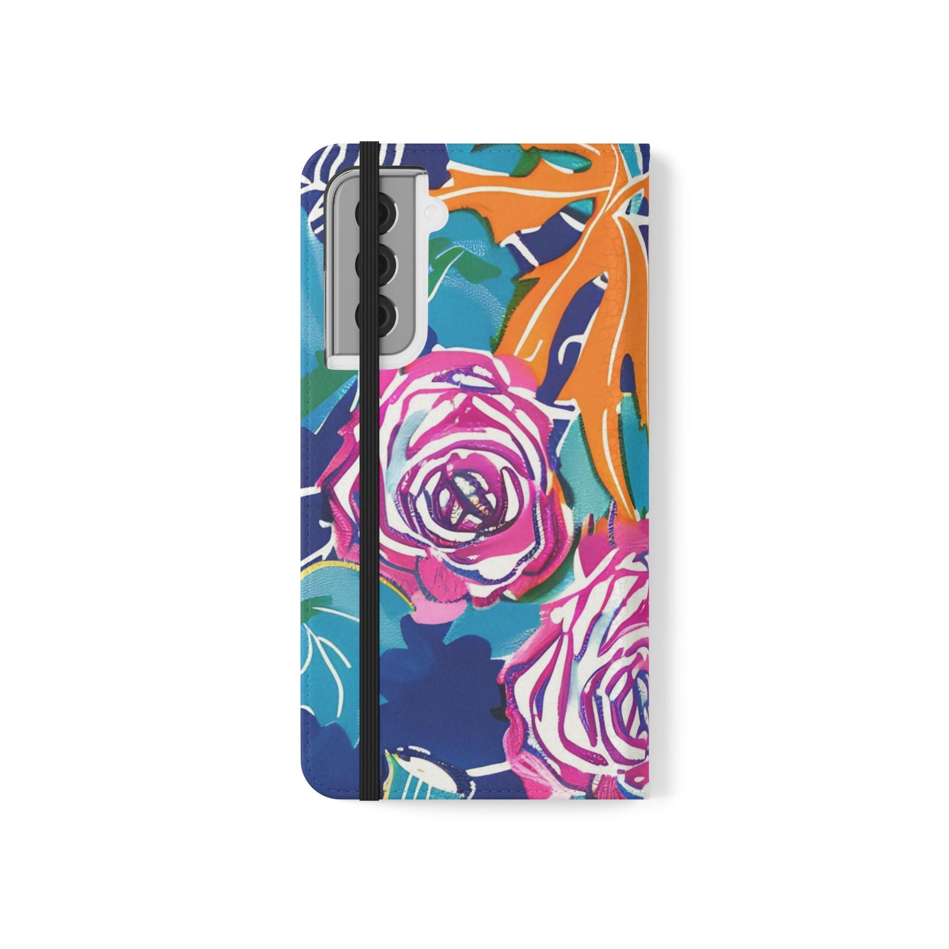 Halloween Pumpkin Floral Flip Case, Artsulli - Art is Long, Life is Short, Phone Case, , , , , , , 