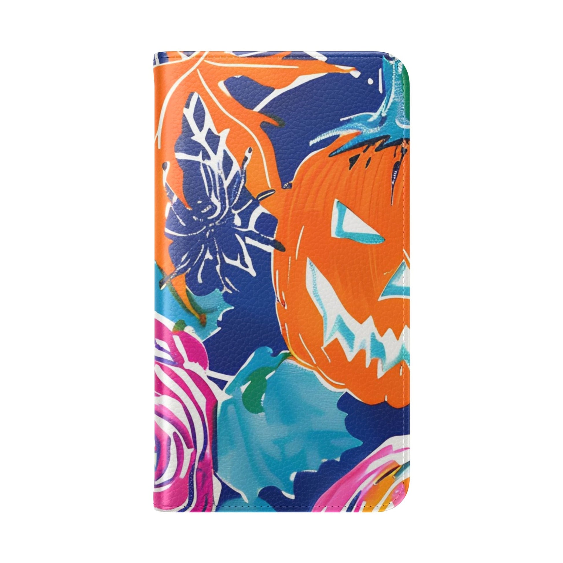 Halloween Pumpkin Floral Flip Case, Artsulli - Art is Long, Life is Short, Phone Case, , , , , , , 