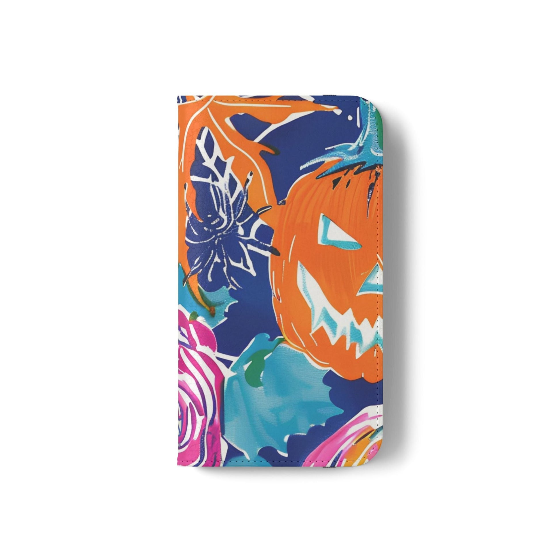 Halloween Pumpkin Floral Flip Case, Artsulli - Art is Long, Life is Short, Phone Case, , , , , , , 