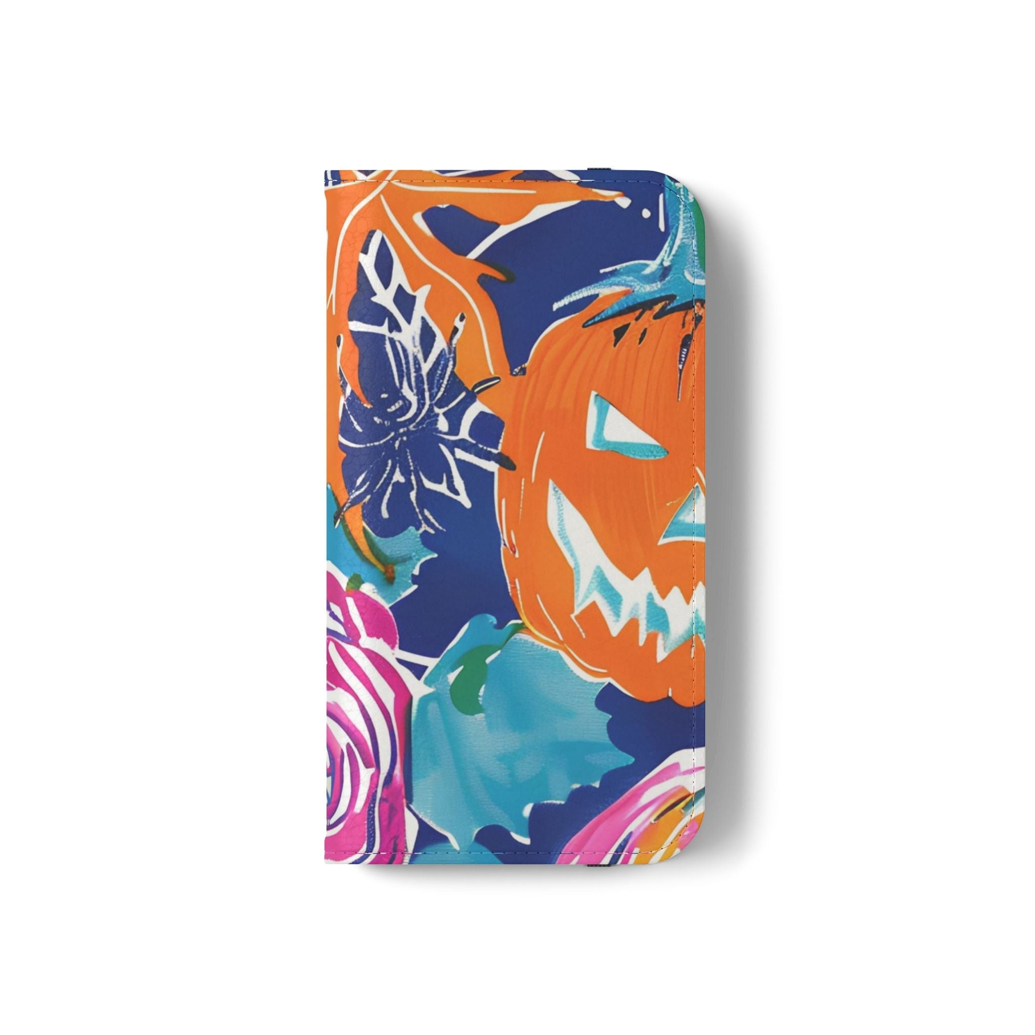 Halloween Pumpkin Floral Flip Case, Artsulli - Art is Long, Life is Short, Phone Case, , , , , , , 