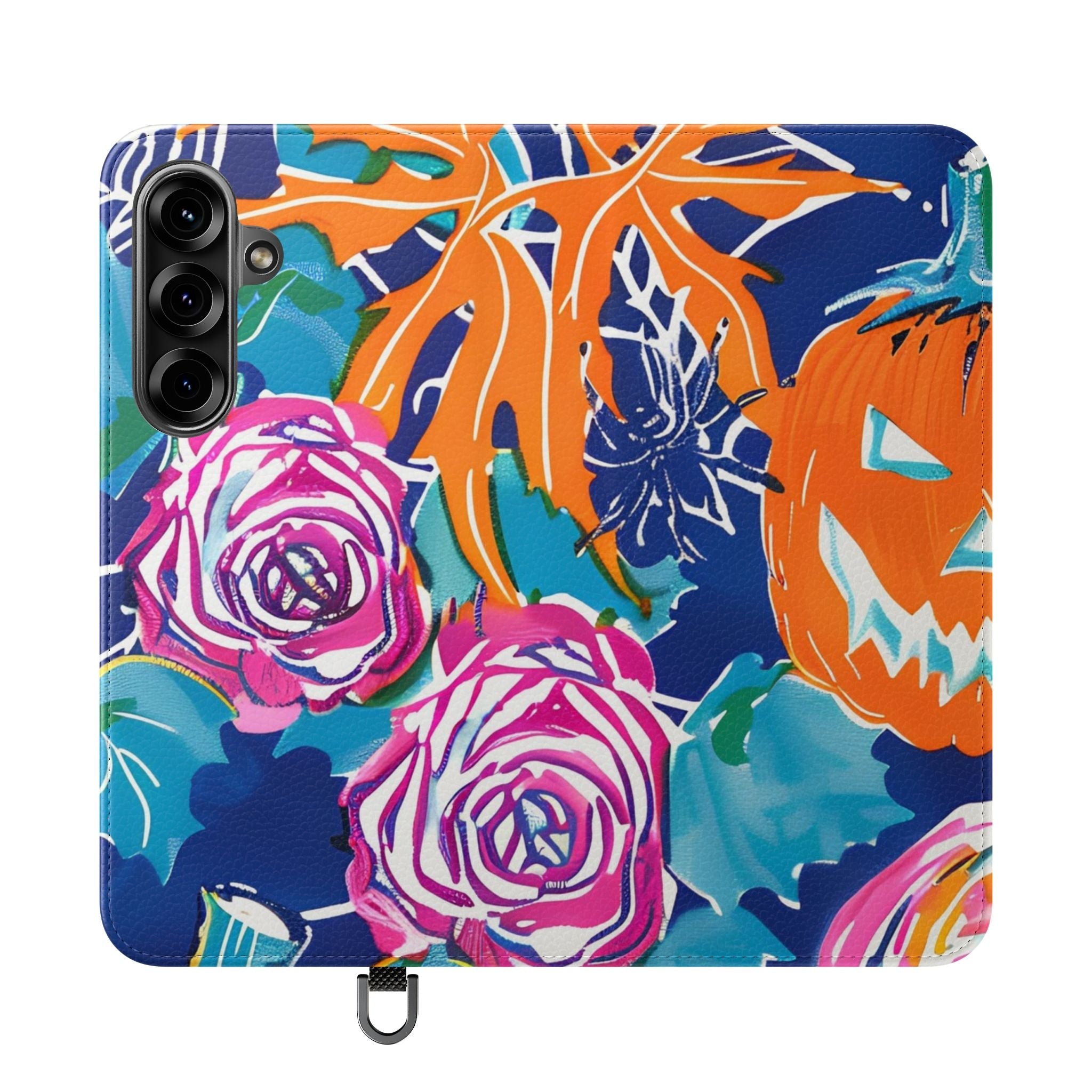 Halloween Pumpkin Floral Flip Case, Artsulli - Art is Long, Life is Short, Phone Case, Size, Samsung Galaxy S25 Plus, , , , , 30162496584712305094