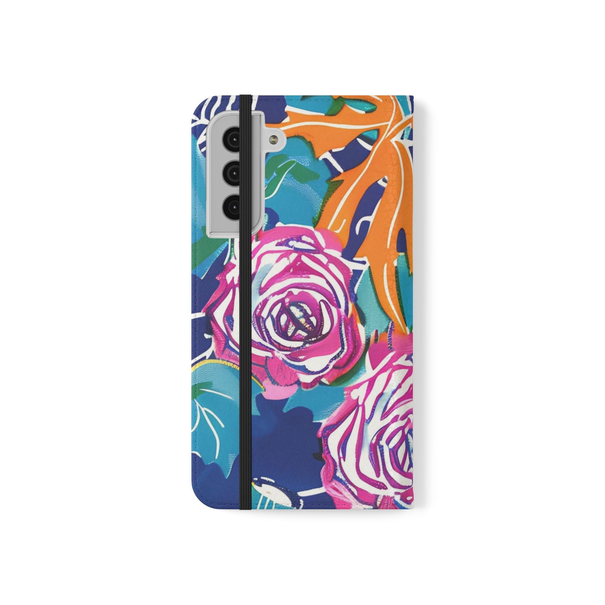 Halloween Pumpkin Floral Flip Case, Artsulli - Art is Long, Life is Short, Phone Case, , , , , , , 