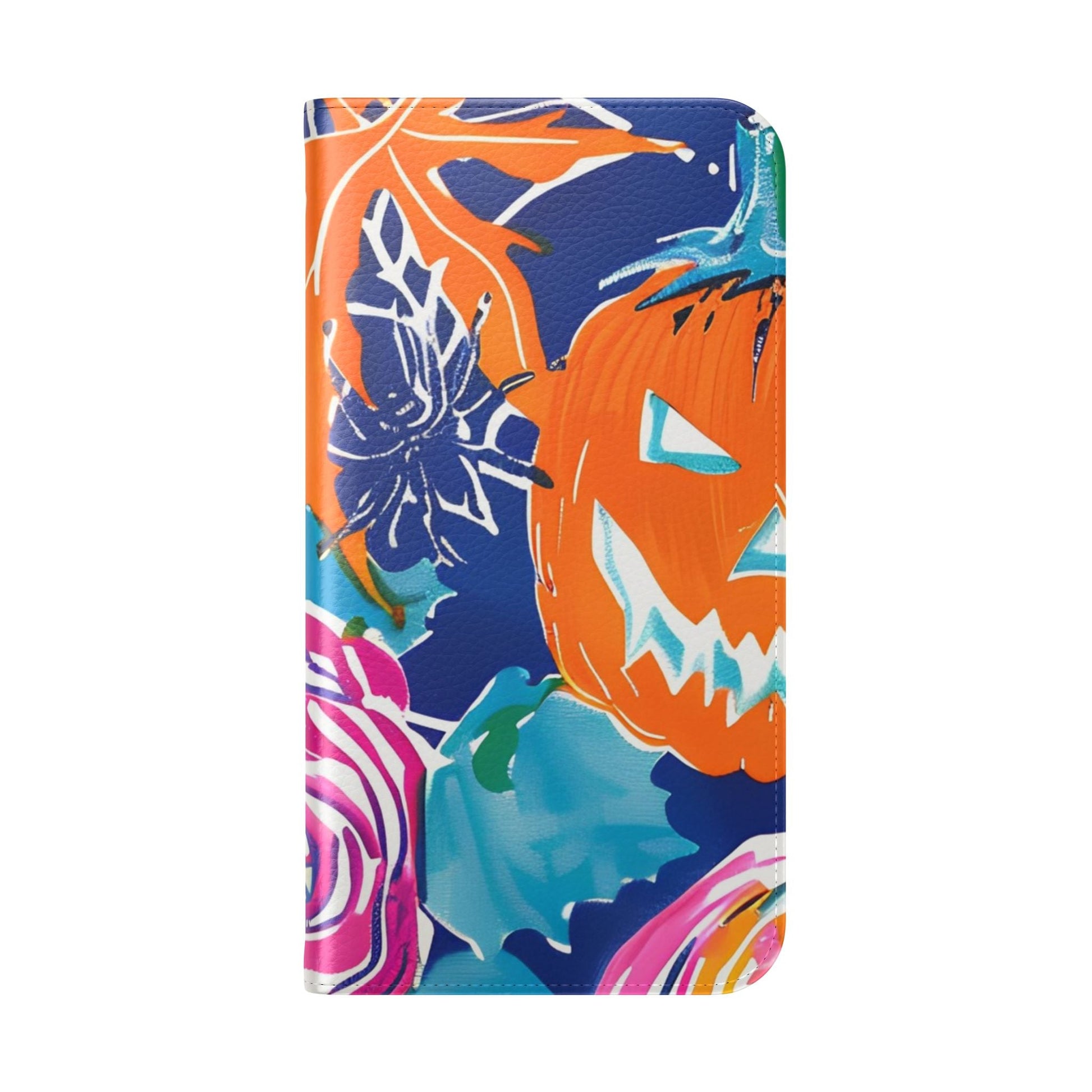 Halloween Pumpkin Floral Flip Case, Artsulli - Art is Long, Life is Short, Phone Case, , , , , , , 