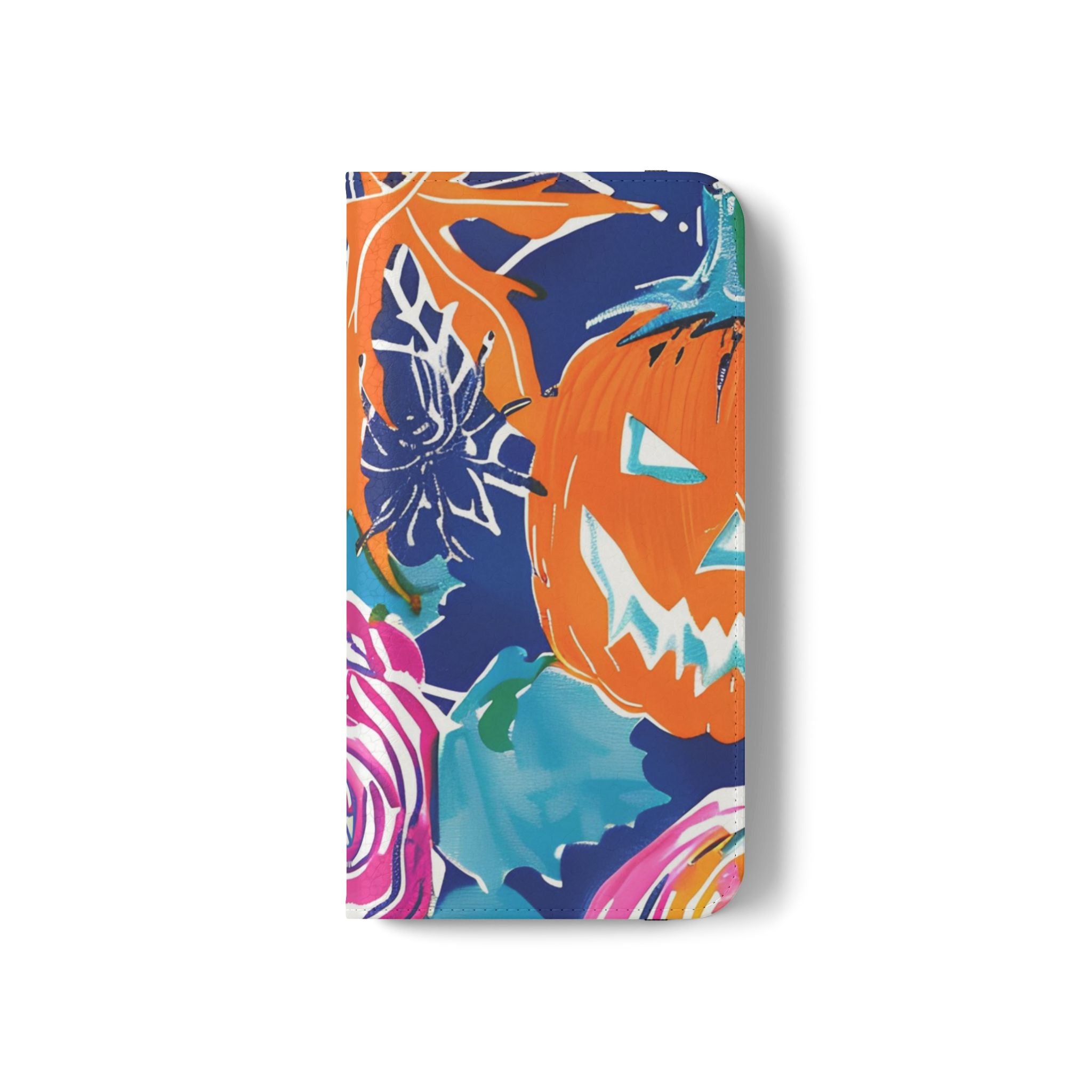 Halloween Pumpkin Floral Flip Case, Artsulli - Art is Long, Life is Short, Phone Case, , , , , , , 