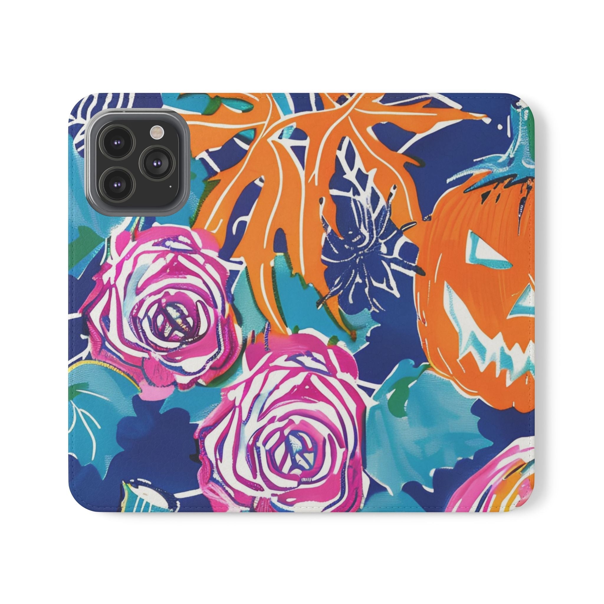 Halloween Pumpkin Floral Flip Case, Artsulli - Art is Long, Life is Short, Phone Case, Size, iPhone 13 Pro Max, , , , , 86871392809976766100