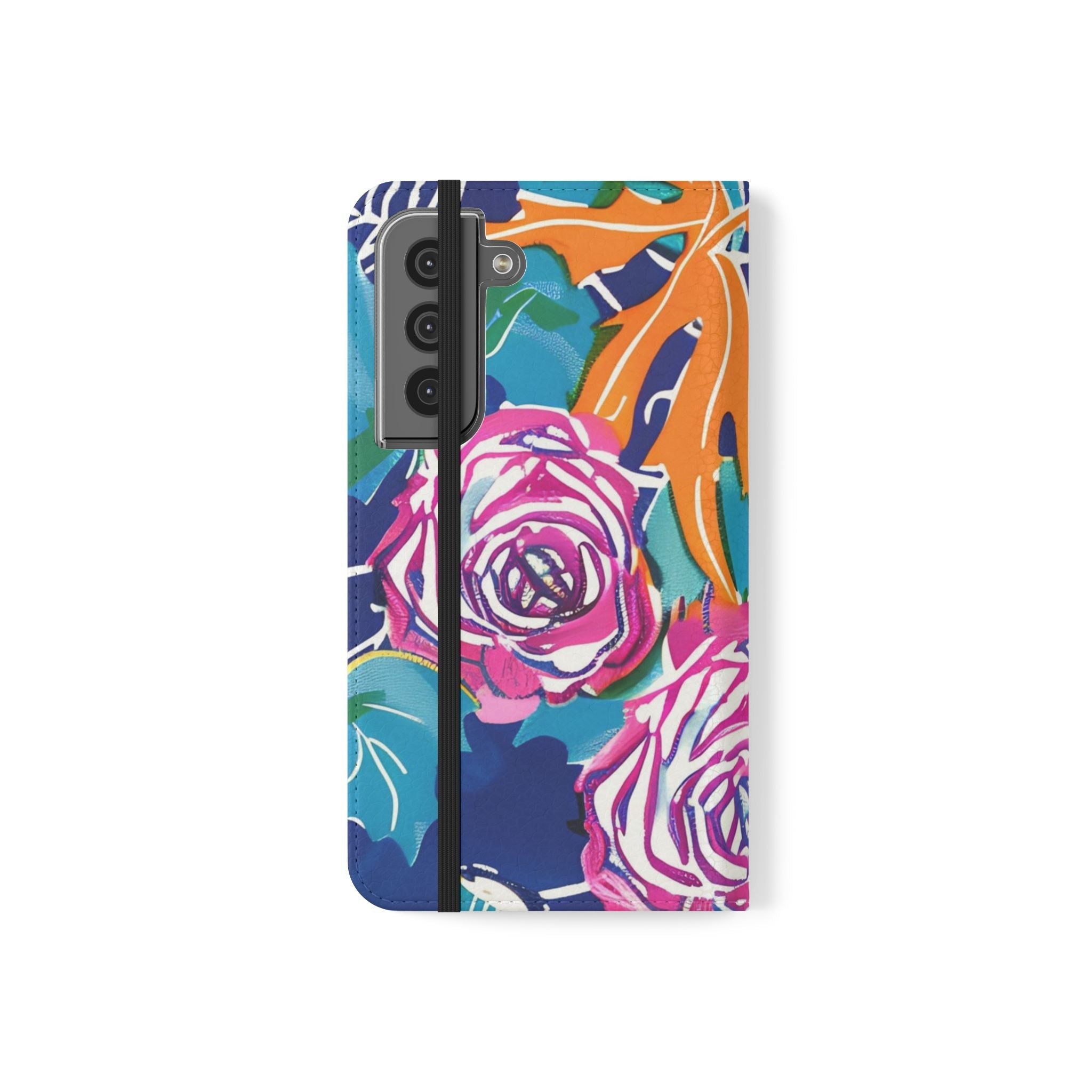 Halloween Pumpkin Floral Flip Case, Artsulli - Art is Long, Life is Short, Phone Case, , , , , , , 