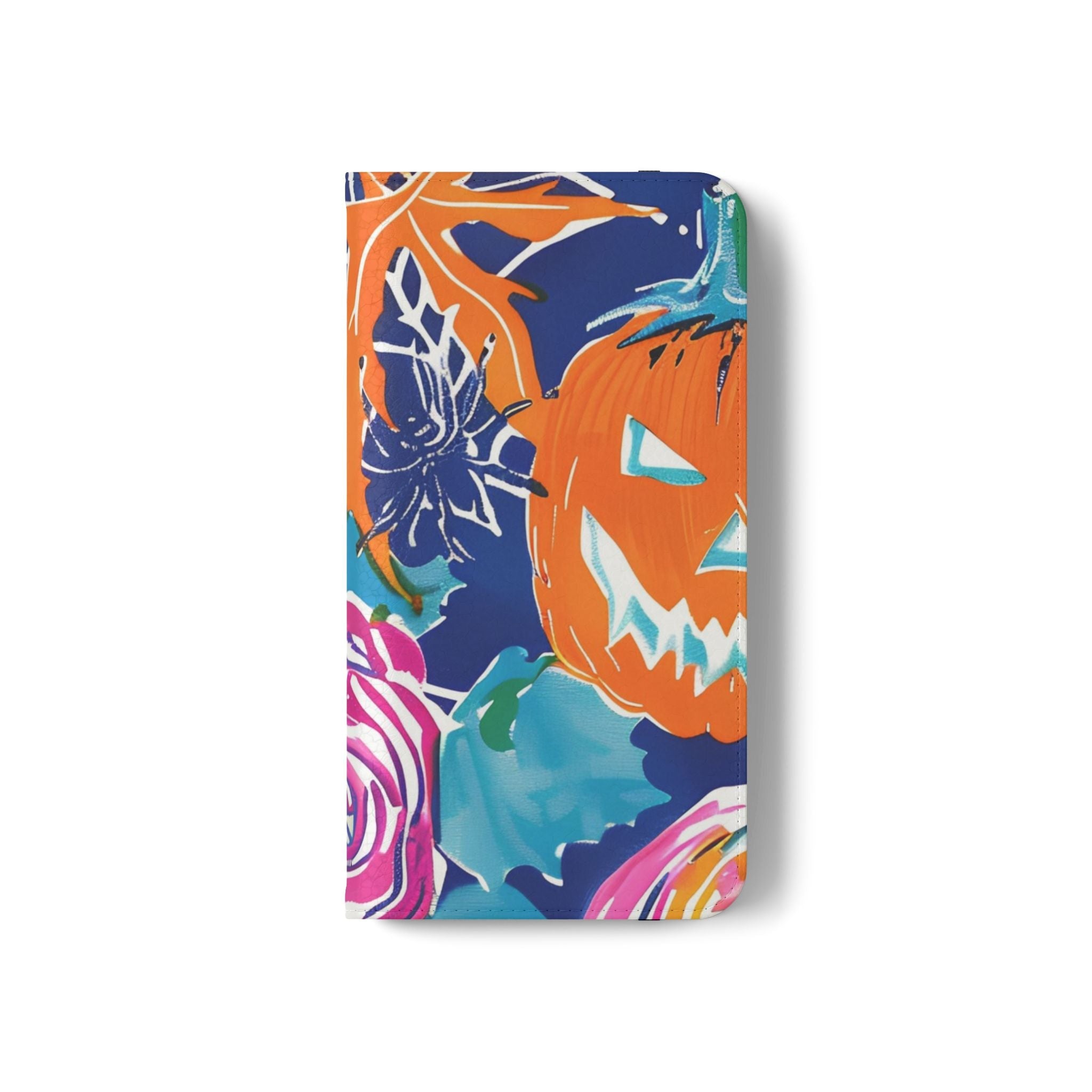 Halloween Pumpkin Floral Flip Case, Artsulli - Art is Long, Life is Short, Phone Case, , , , , , , 
