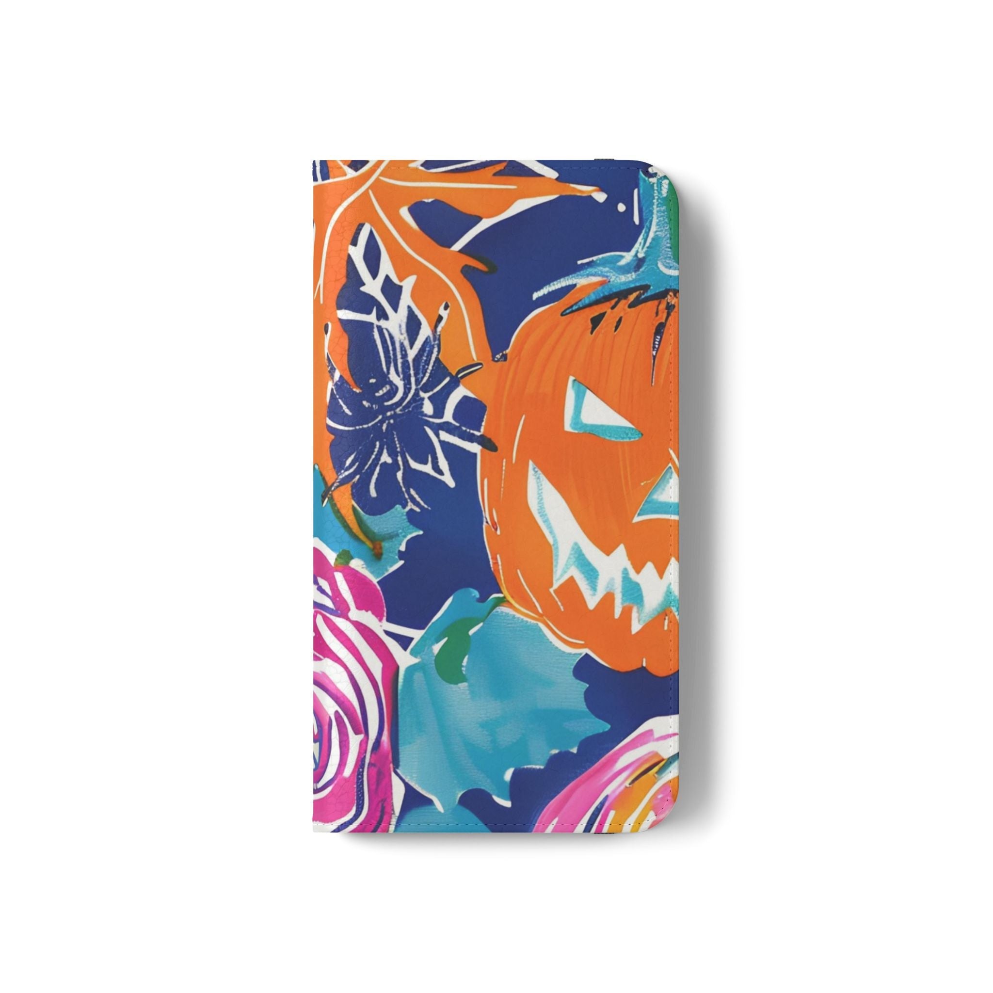 Halloween Pumpkin Floral Flip Case, Artsulli - Art is Long, Life is Short, Phone Case, , , , , , , 