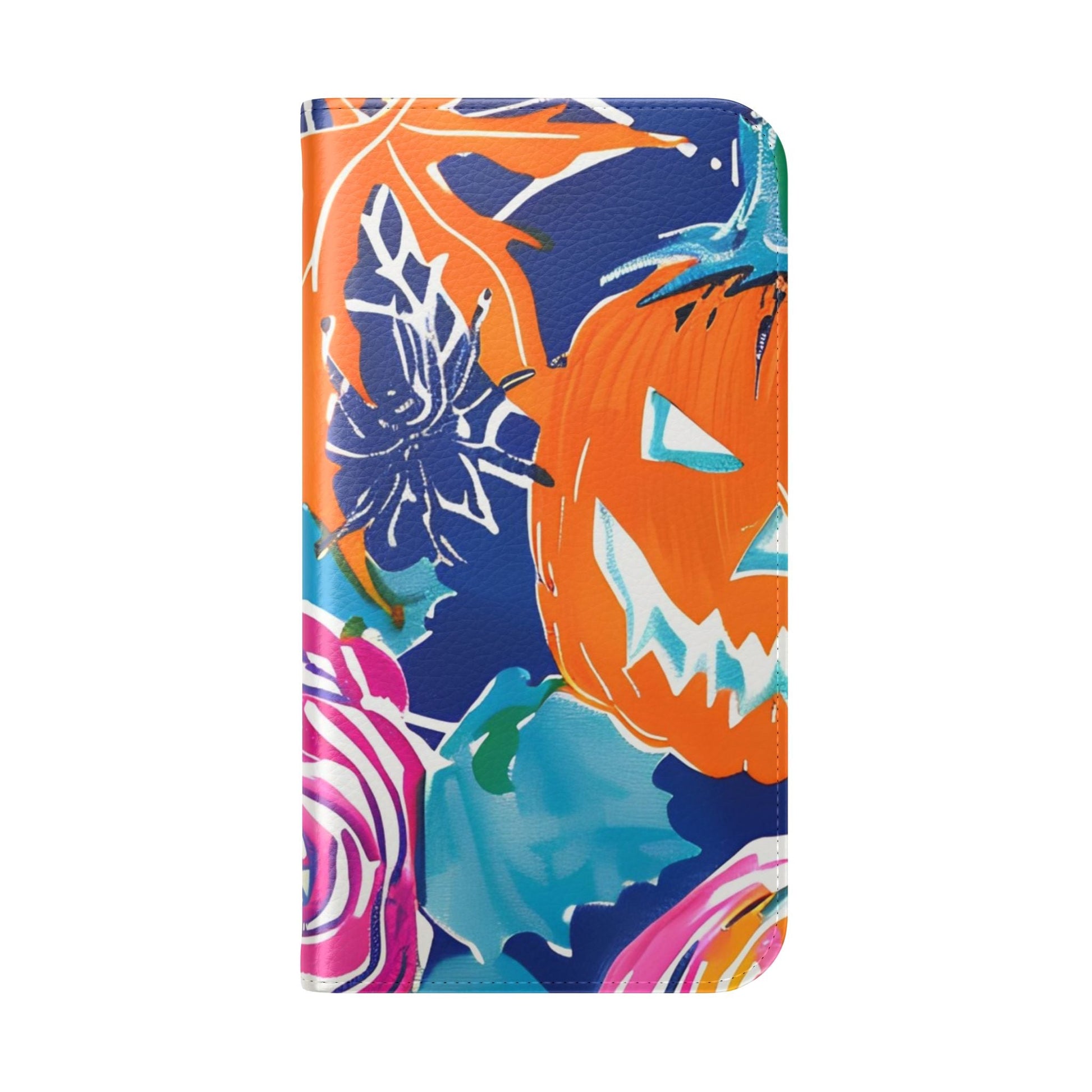 Halloween Pumpkin Floral Flip Case, Artsulli - Art is Long, Life is Short, Phone Case, , , , , , , 