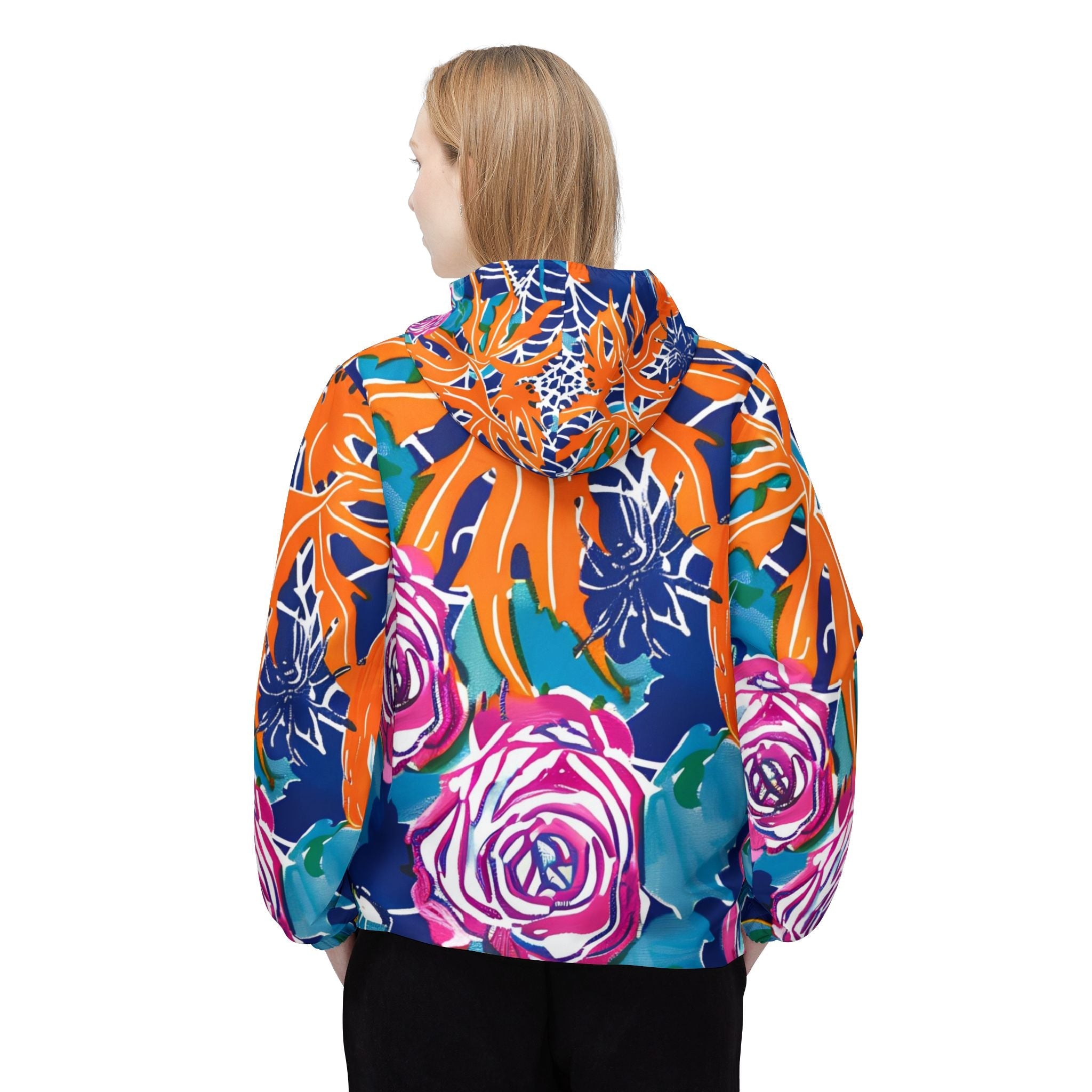 Halloween Pumpkin Rose Windbreaker Jacket, Artsulli - Art is Long, Life is Short, Outerwear, , , , , , , 