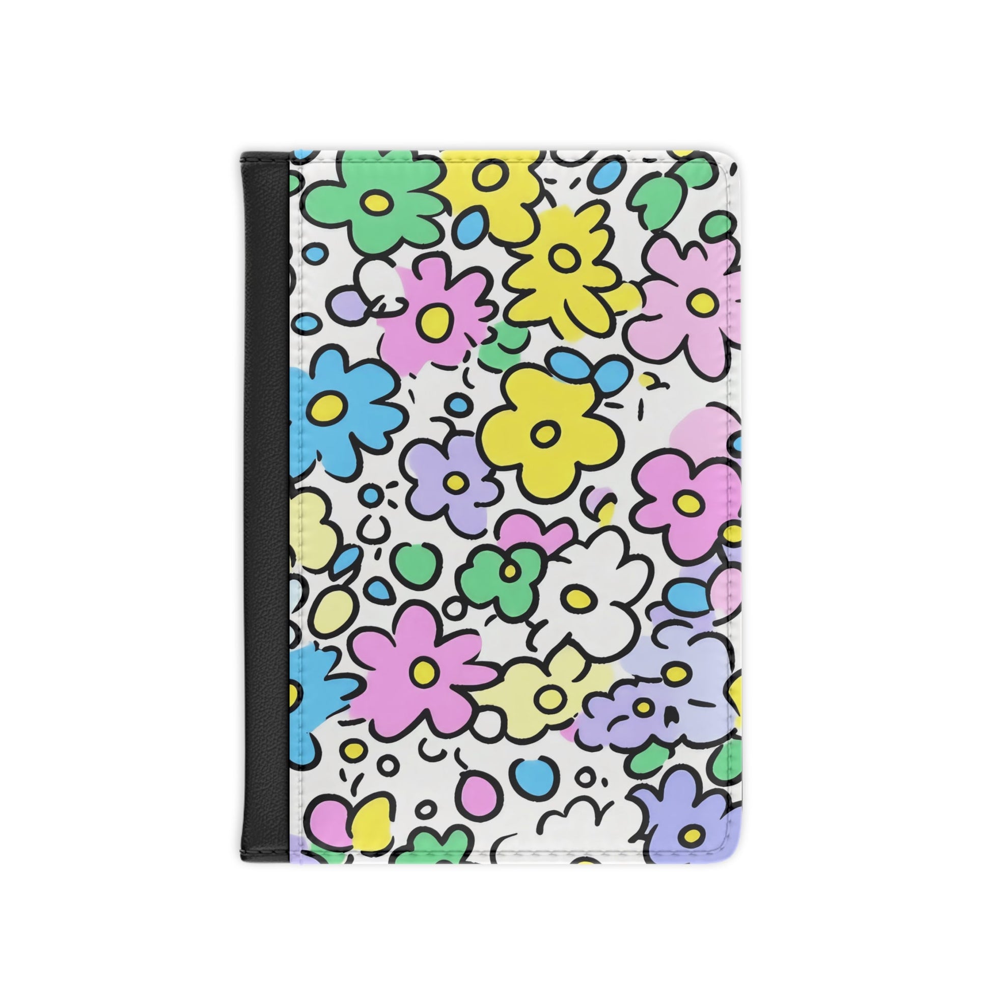 Hand Drawn Floral Passport Cover, Artsulli - Art is Long, Life is Short, Accessories, Size, 3.9" x 5.8", Color, Black, , , 26343768652564352966