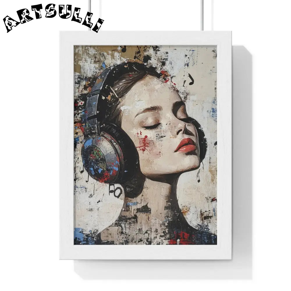 Her Abstract Melody Framed Poster, Artsulli - Art is Long, Life is Short, Poster, Size, 8" x 11", Color, White, , , 27333899922186672701