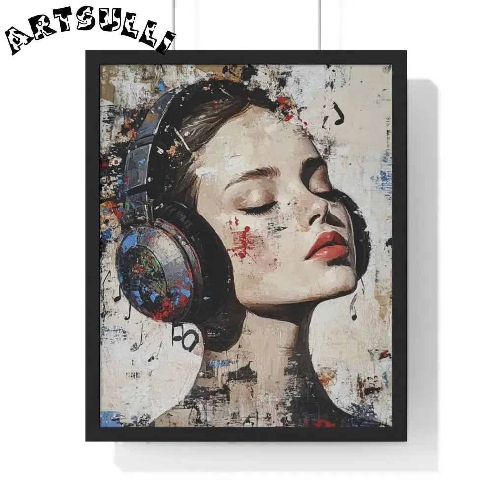 Her Abstract Melody Framed Poster, Artsulli - Art is Long, Life is Short, Poster, Size, 16" x 20", Color, Black, , , 29684851025167749265