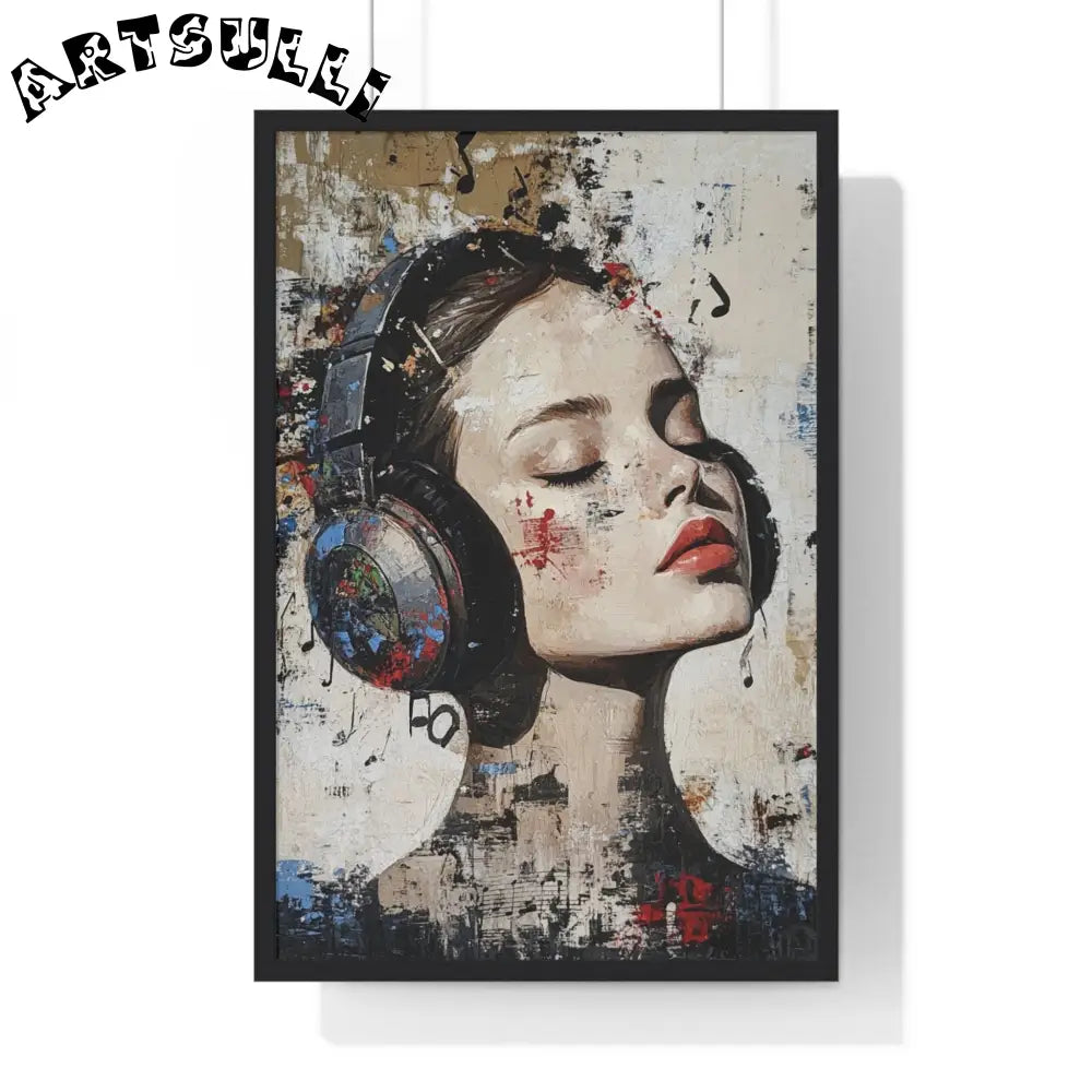Her Abstract Melody Framed Poster, Artsulli - Art is Long, Life is Short, Poster, Size, 20" x 30", Color, Black, , , 30701996091845026893