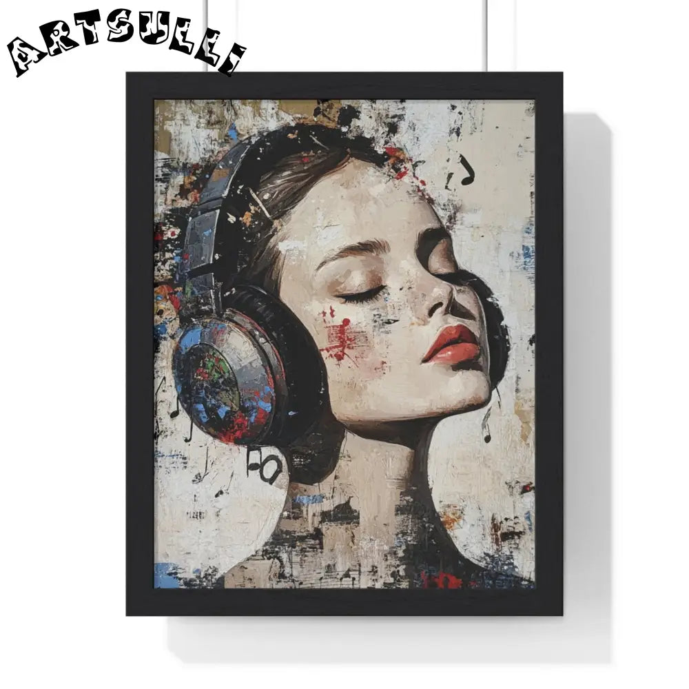 Her Abstract Melody Framed Poster, Artsulli - Art is Long, Life is Short, Poster, Size, 11″ x 14″, Color, Black, , , 24432650700726281861
