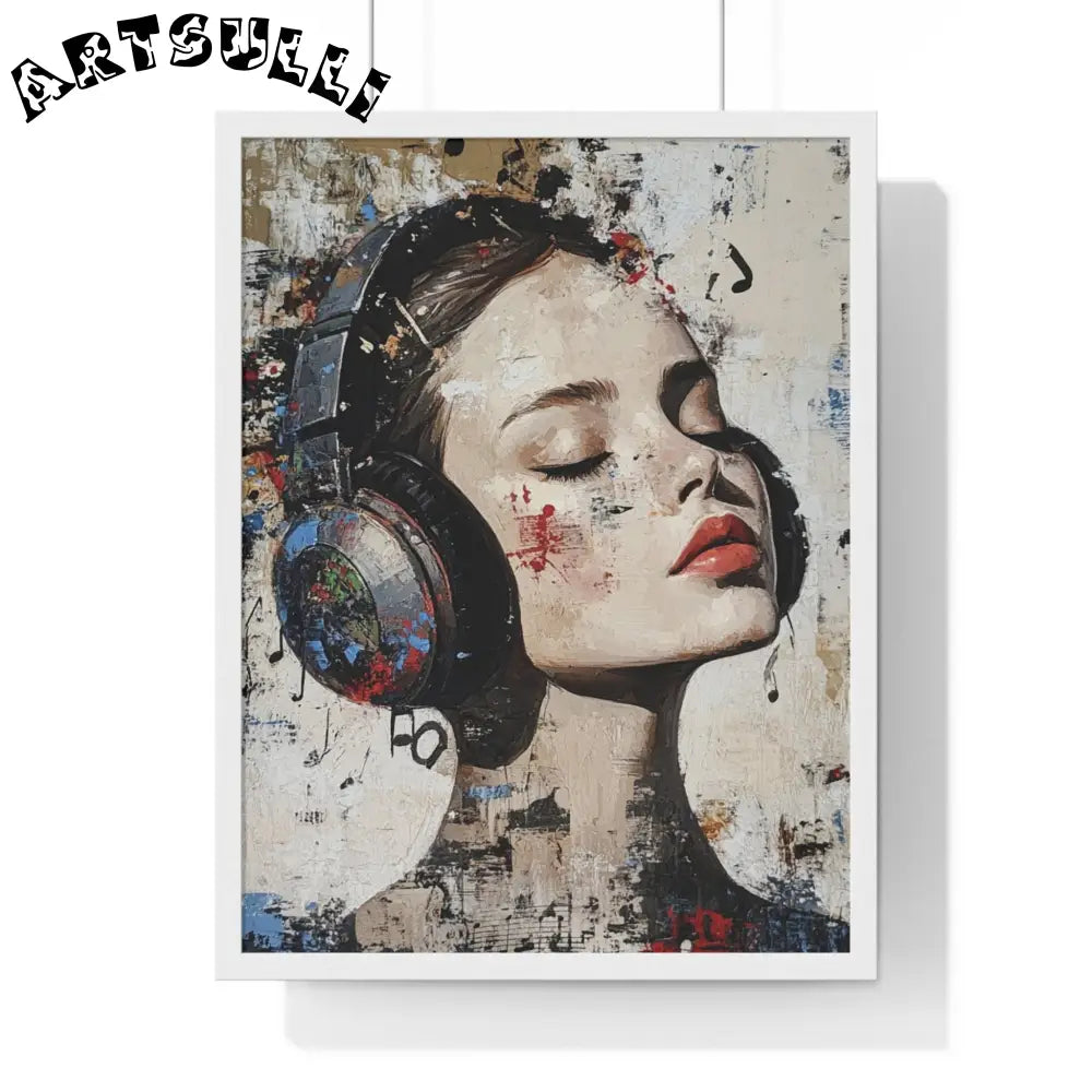 Her Abstract Melody Framed Poster, Artsulli - Art is Long, Life is Short, Poster, Size, 18″ x 24″, Color, White, , , 95380836276327100074