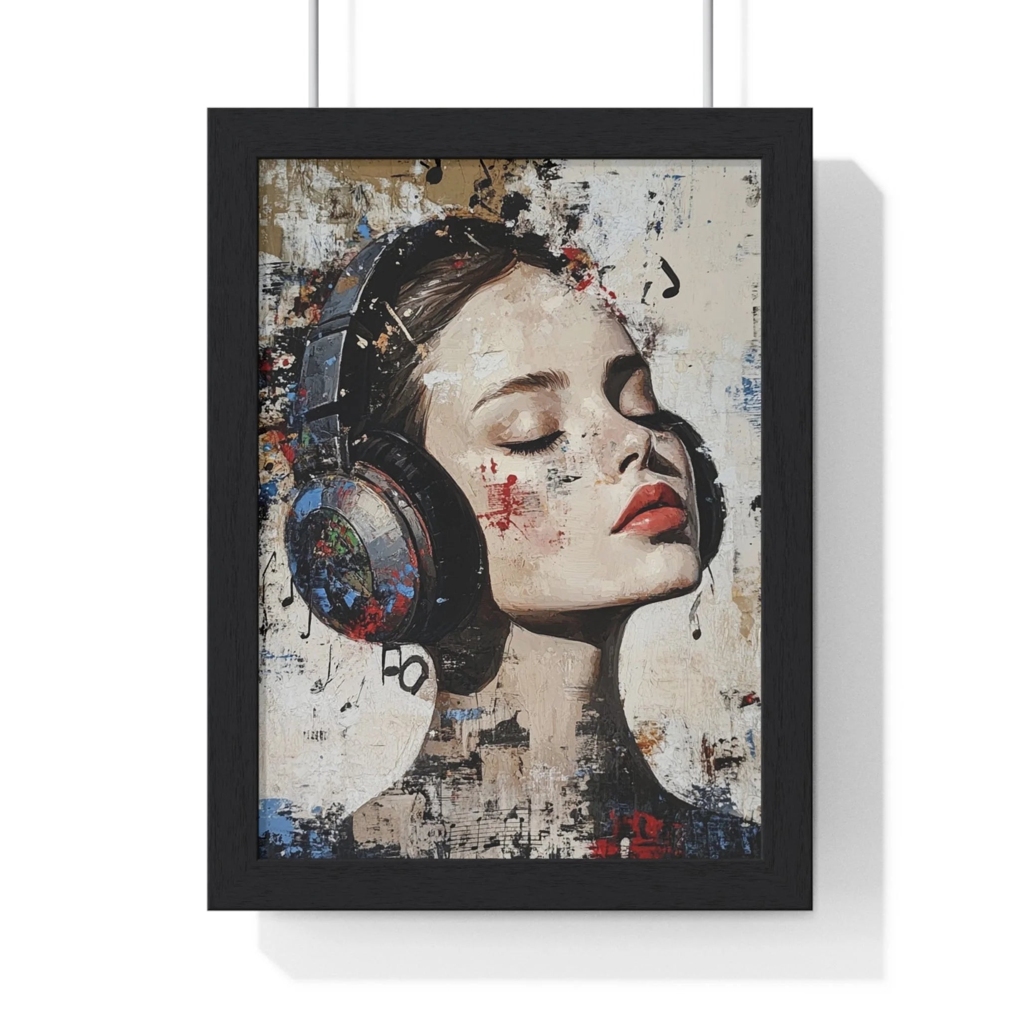 Buy The Best black framed headphones art print By Artsulli x Color Printify - Her Abstract Melody Framed Poster - 2025