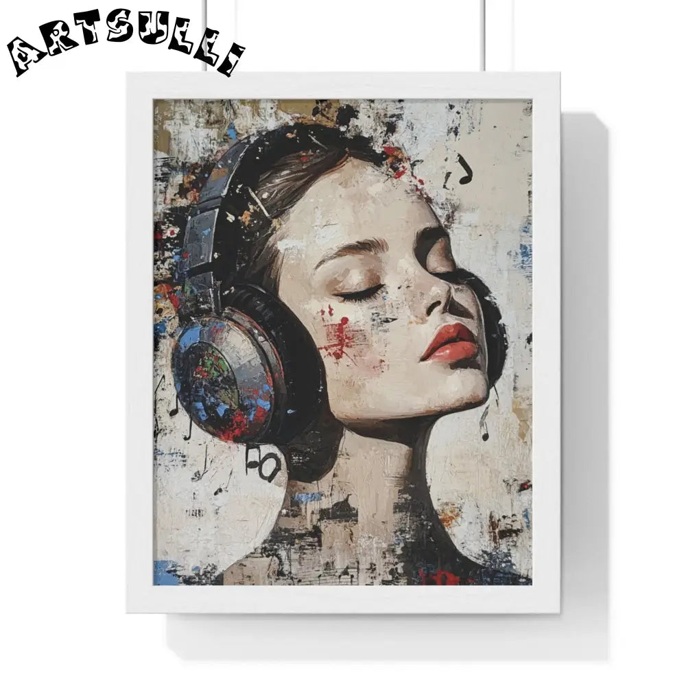 Her Abstract Melody Framed Poster, Artsulli - Art is Long, Life is Short, Poster, Size, 11″ x 14″, Color, White, , , 19910529573300313681