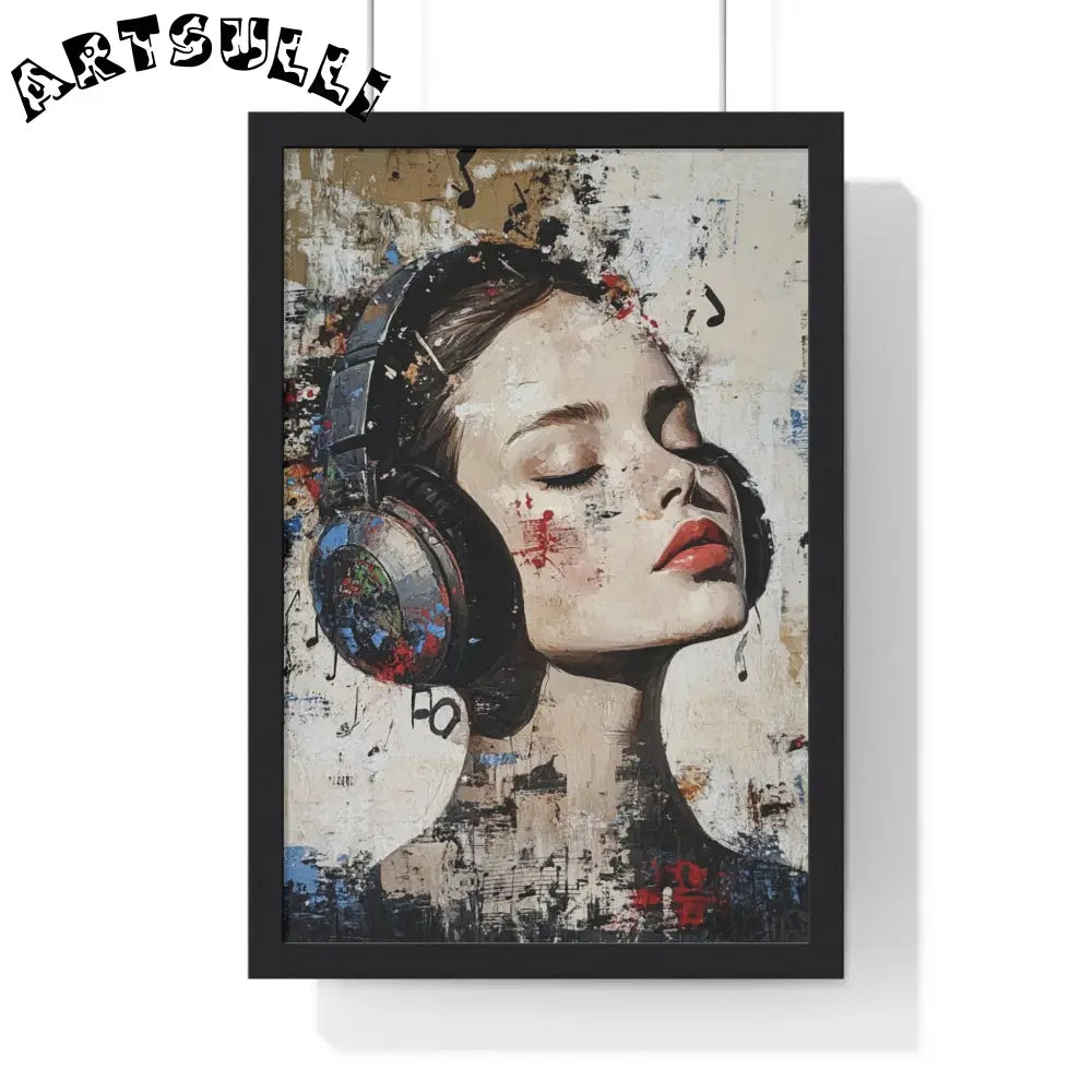Her Abstract Melody Framed Poster, Artsulli - Art is Long, Life is Short, Poster, Size, 12″ x 18″, Color, Black, , , 16392397247432677717