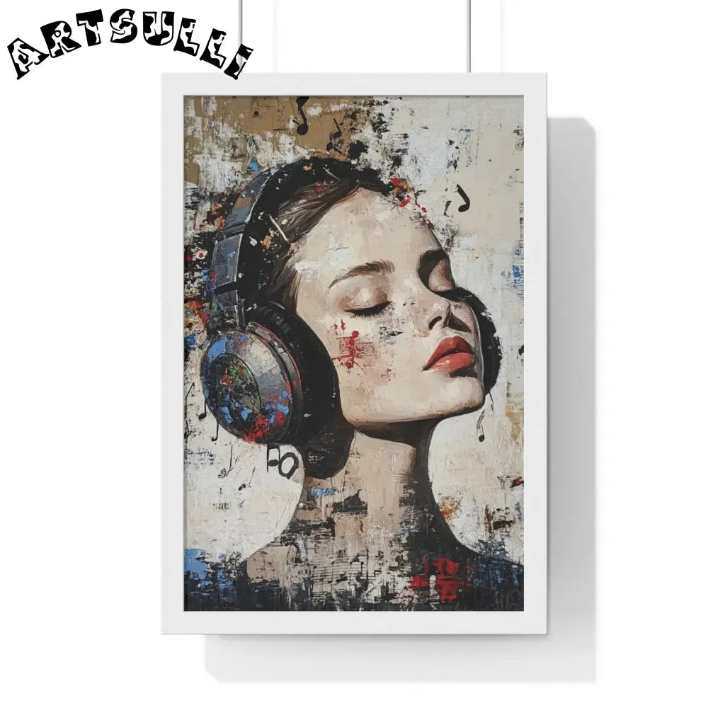 Her Abstract Melody Framed Poster, Artsulli - Art is Long, Life is Short, Poster, Size, 12″ x 18″, Color, White, , , 37087421308617281928